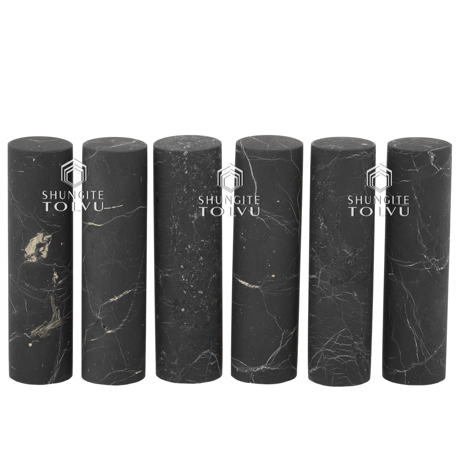 Shungite and Soapstone Cylinders for meditation Unpolished Natural stones, Tolvu