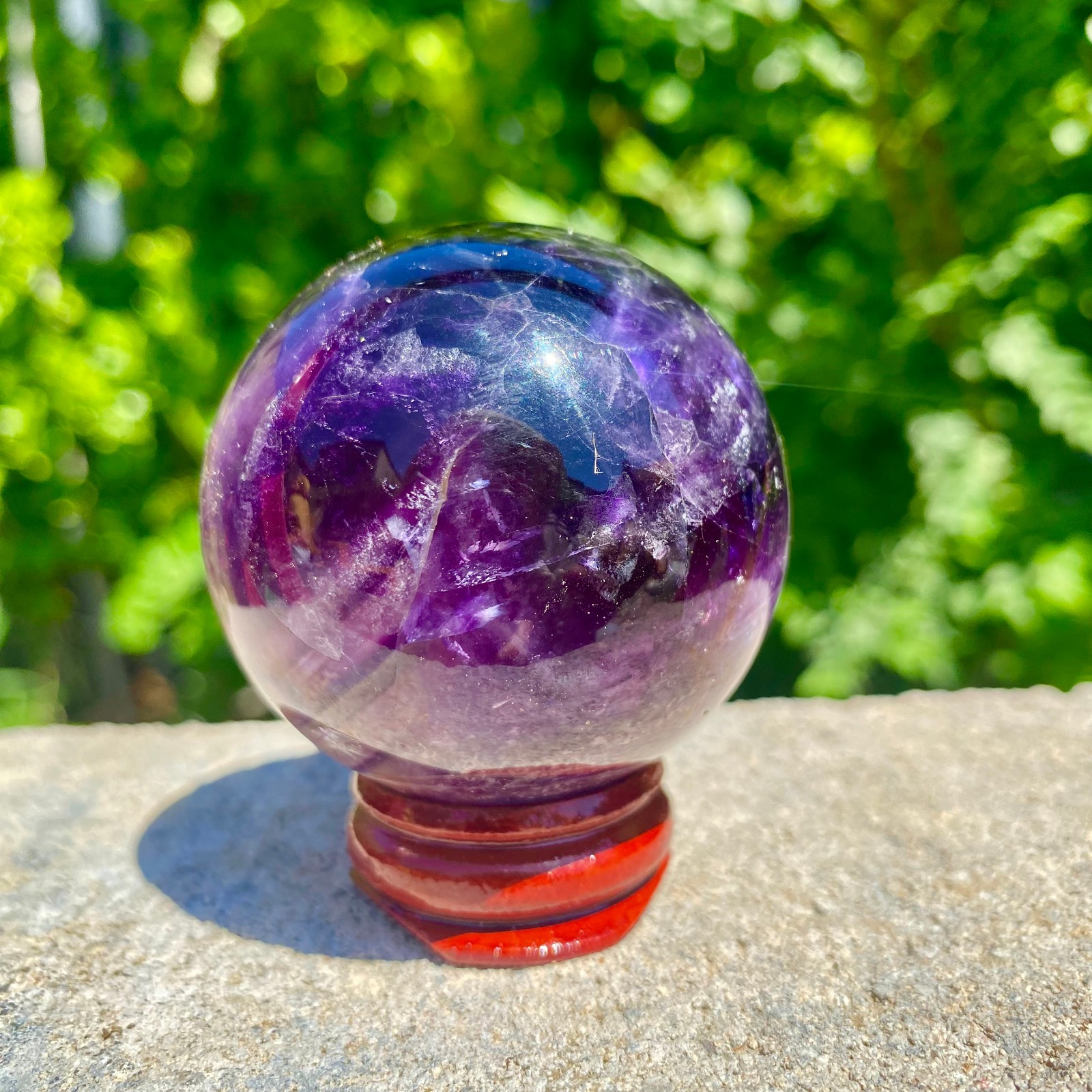 217G natural Green fluorite ball quartz crystal Sphere Reiki energy healing