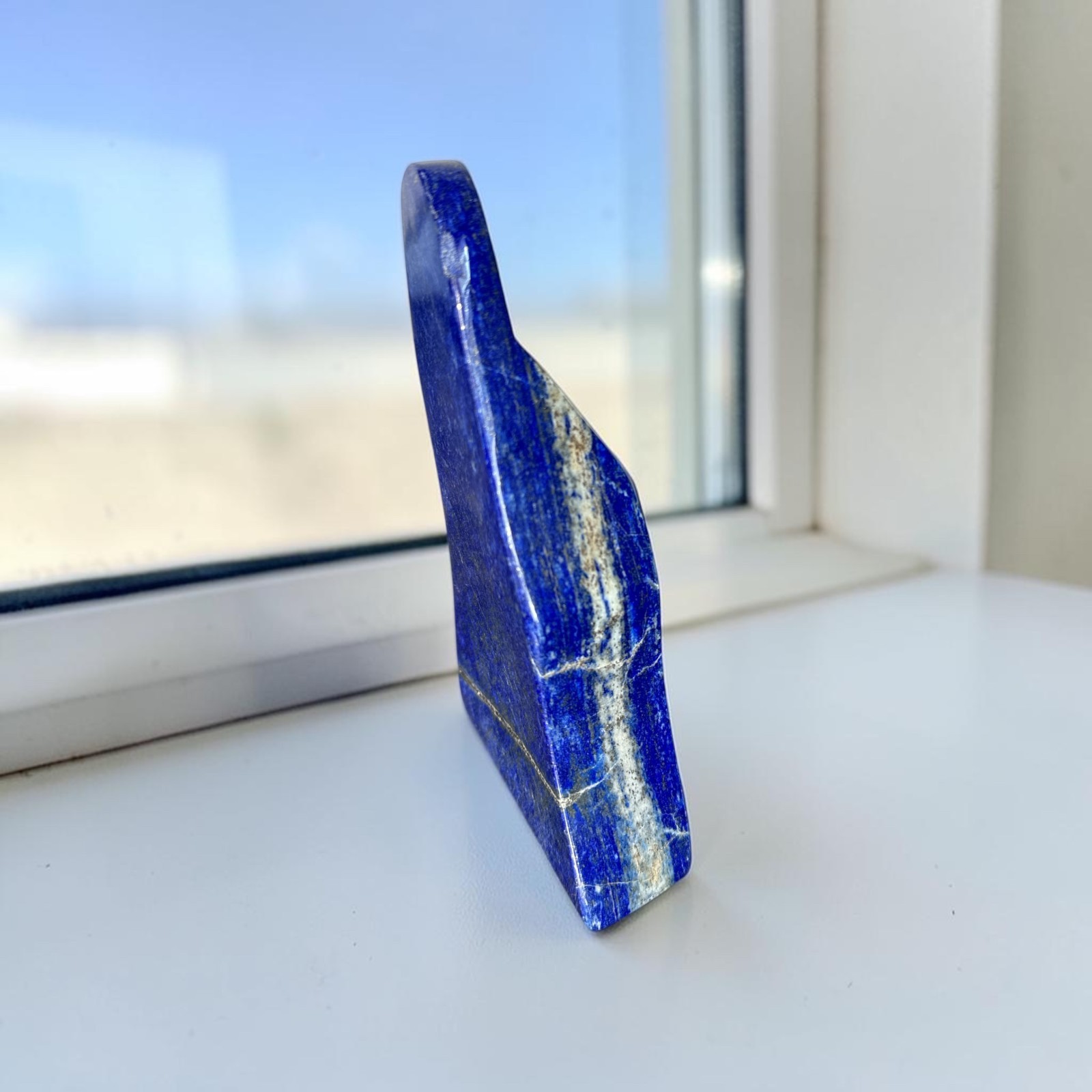 Polished Lapis Lazuli Freeform Display Stone – Afghan Blue Crystal Home Decor