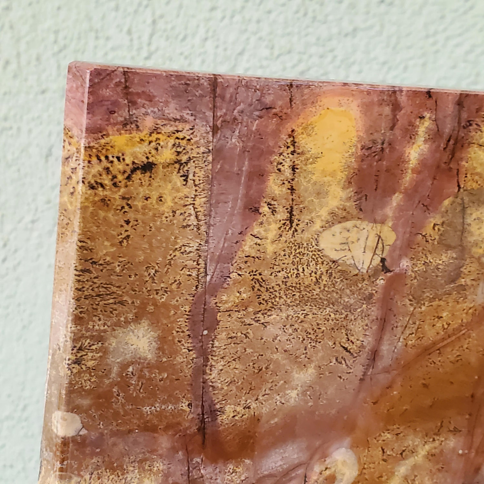 Picture Jasper Pink Dendritic Display Crystal Statement Slab 944 grams