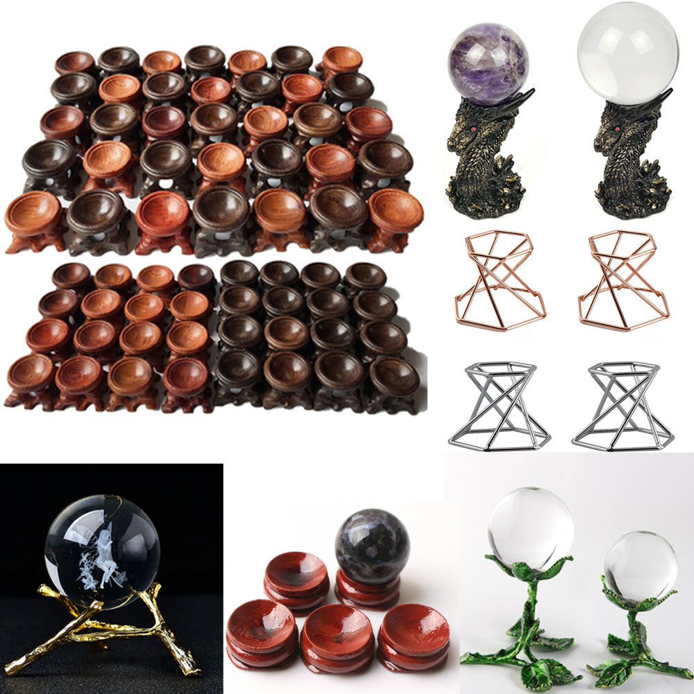 Crystal Base Display Sphere Eggs Gemstone Ball Stand Holder Natural Stone Home