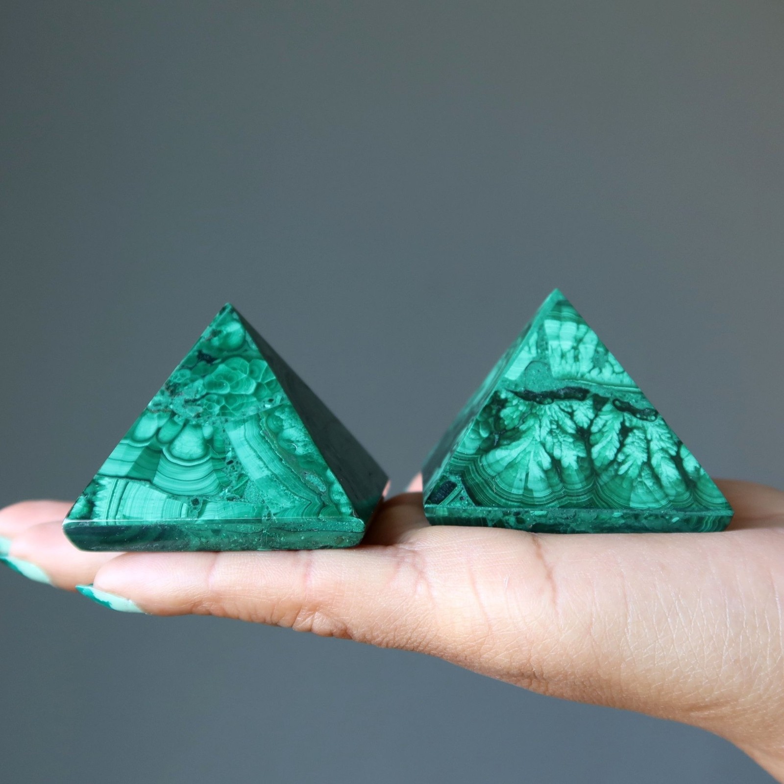 Malachite Pyramid Green Spirit of Congo Crystal Sacred Geometry Stone Healing