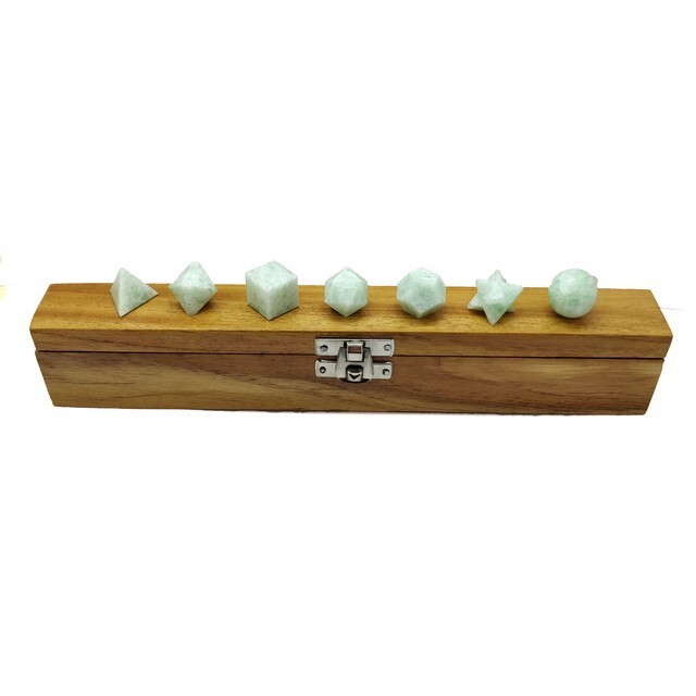 Amazonite Geometry 7 Pcs Platonic Solid Set, Platonic Set, Amazonite Crystal