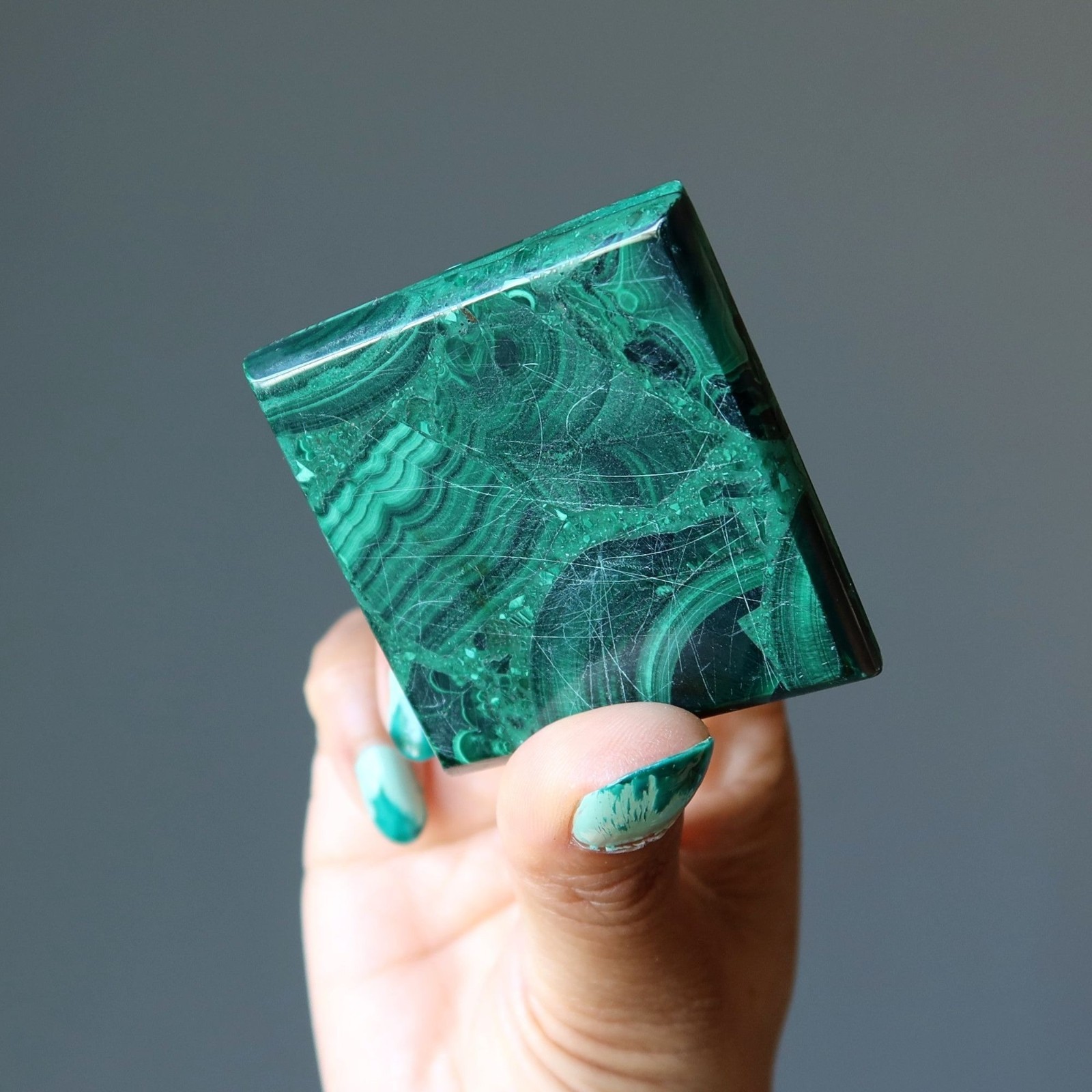 Malachite Pyramid Green Spirit of Congo Crystal Sacred Geometry Stone Healing