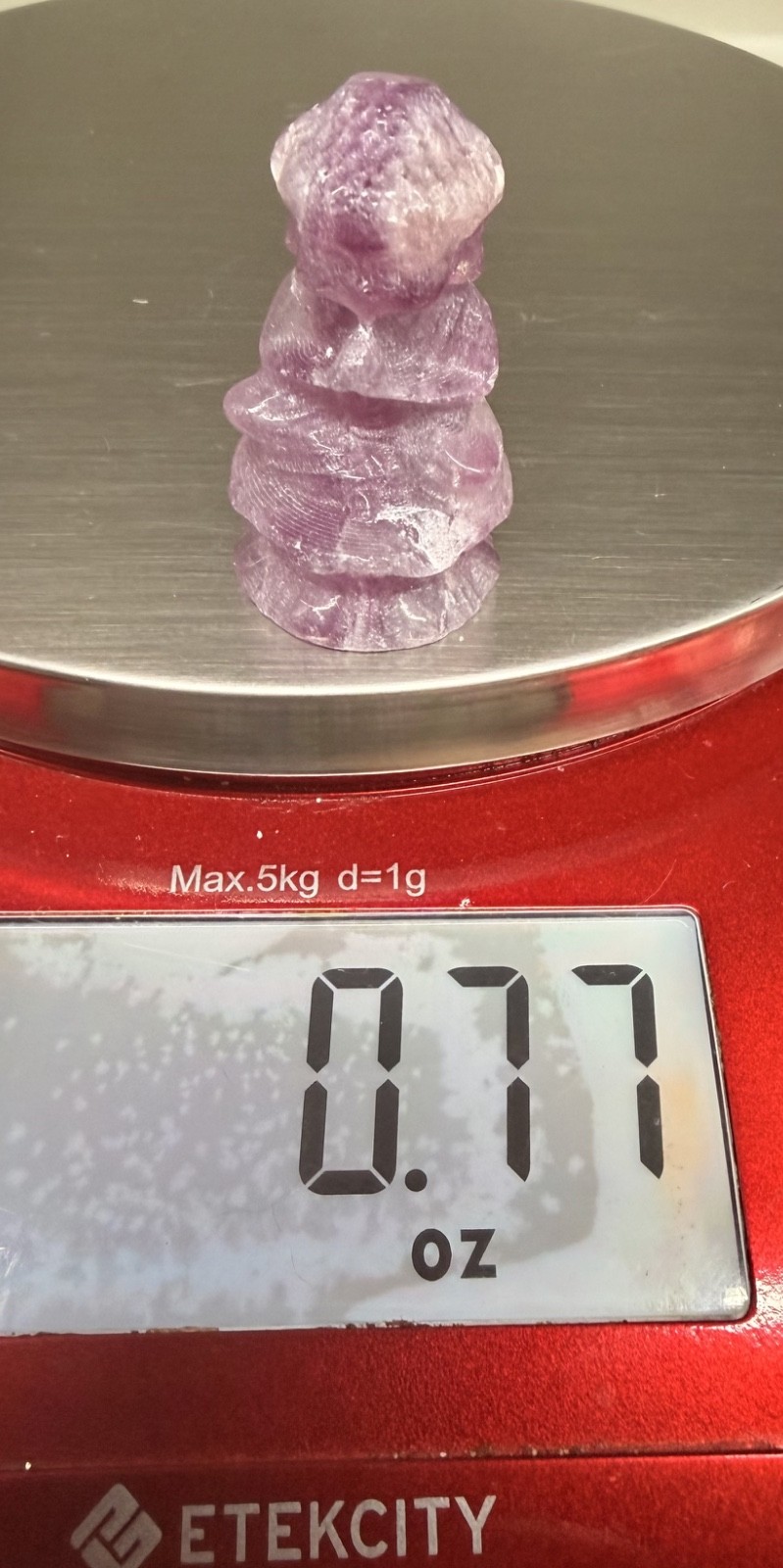 Amethyst Praying Buddha 0.77oz 2.75″ Purple Crystal Meditation Carving