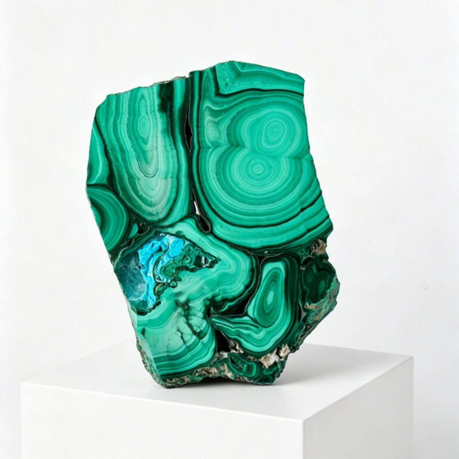Natural Malachite Slice Rough Crystal Mineral Specimen Display Stone 350-500g
