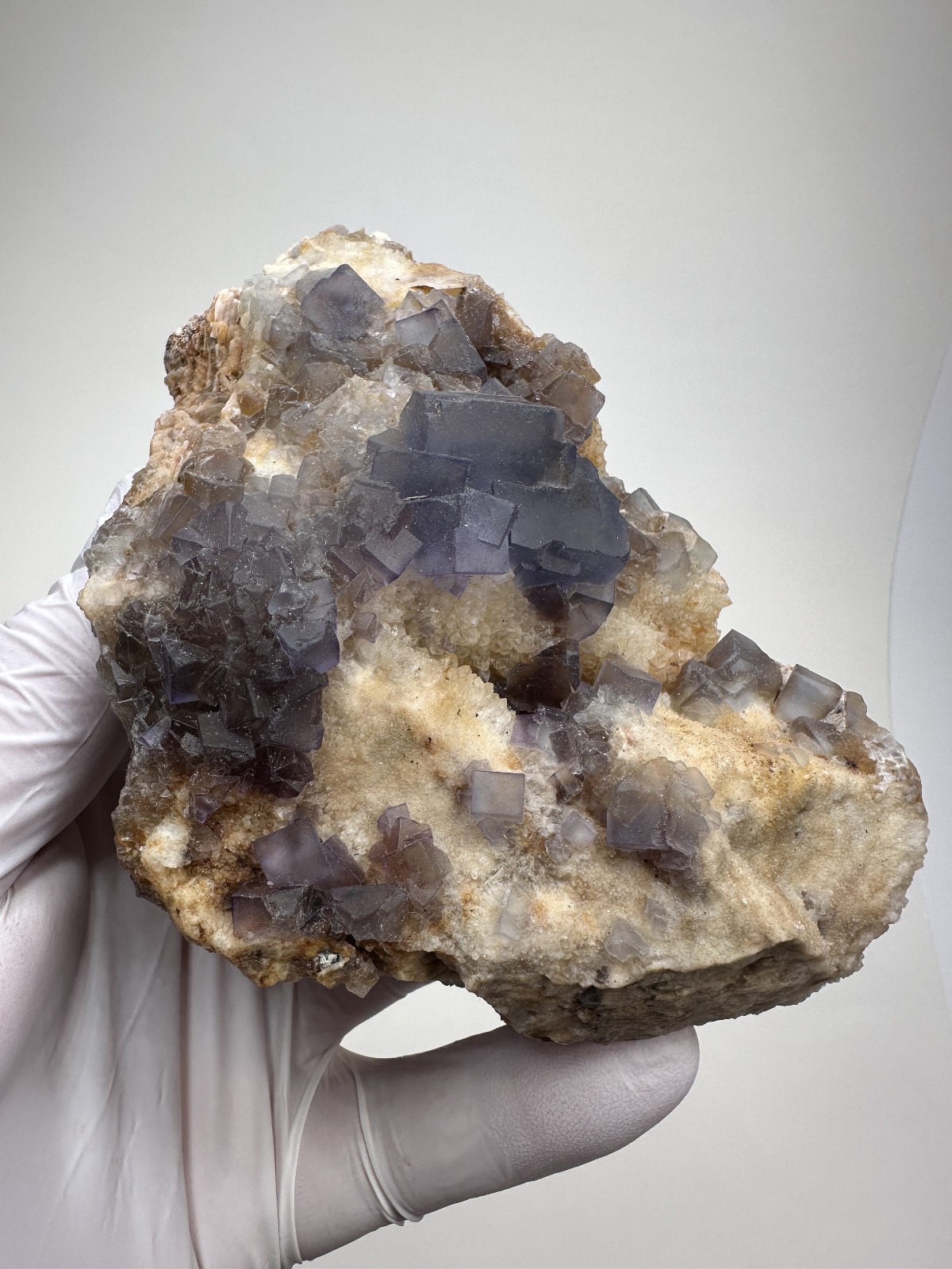 LARGE GEMMY Blue Fluorite & Quartz Crystal Specimen__Bingham , New Mexico