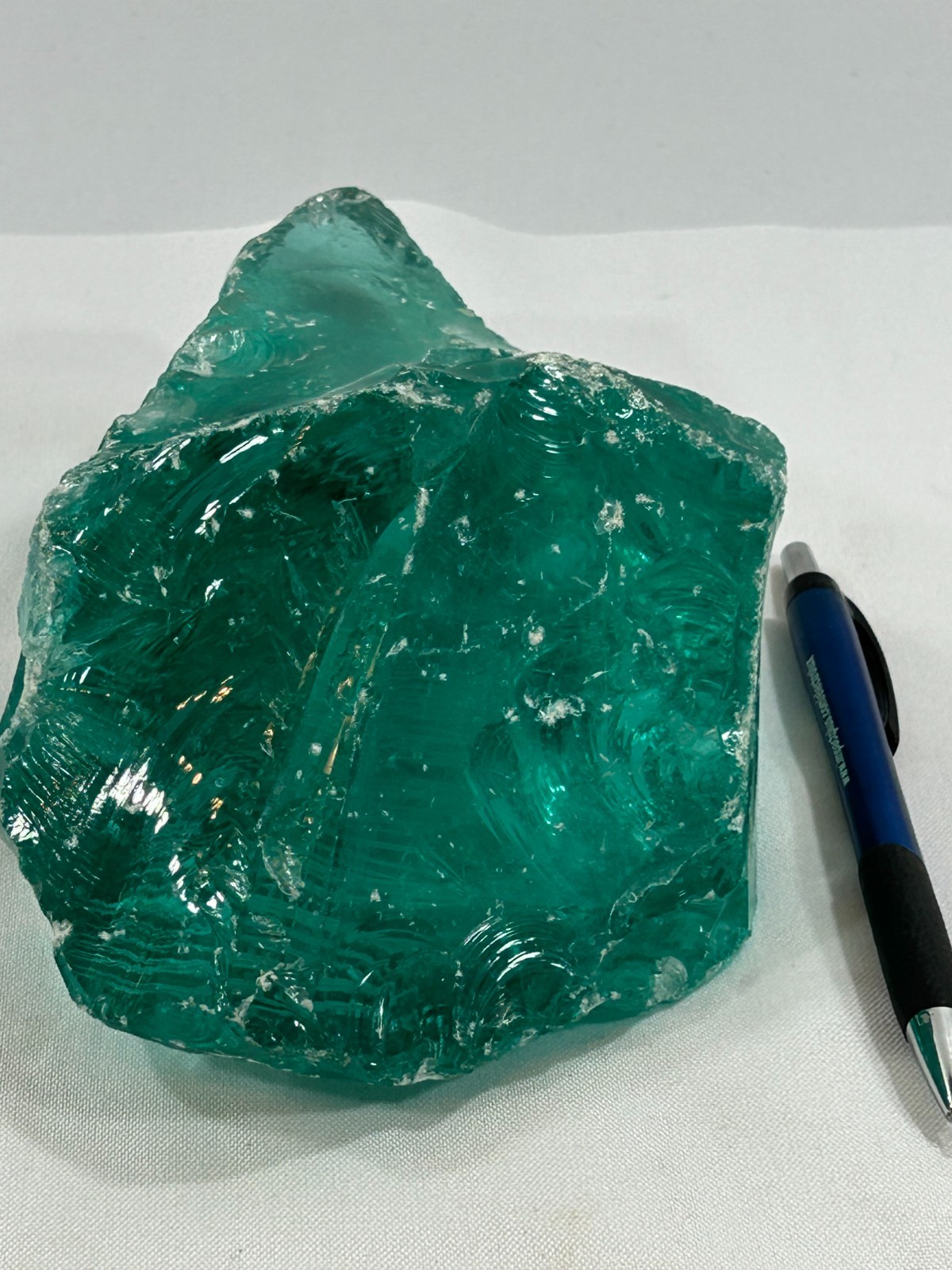 Large Aqua Blue Slag Glass Chunk Gullet Stone Decor Display Metaphysical 5lbs