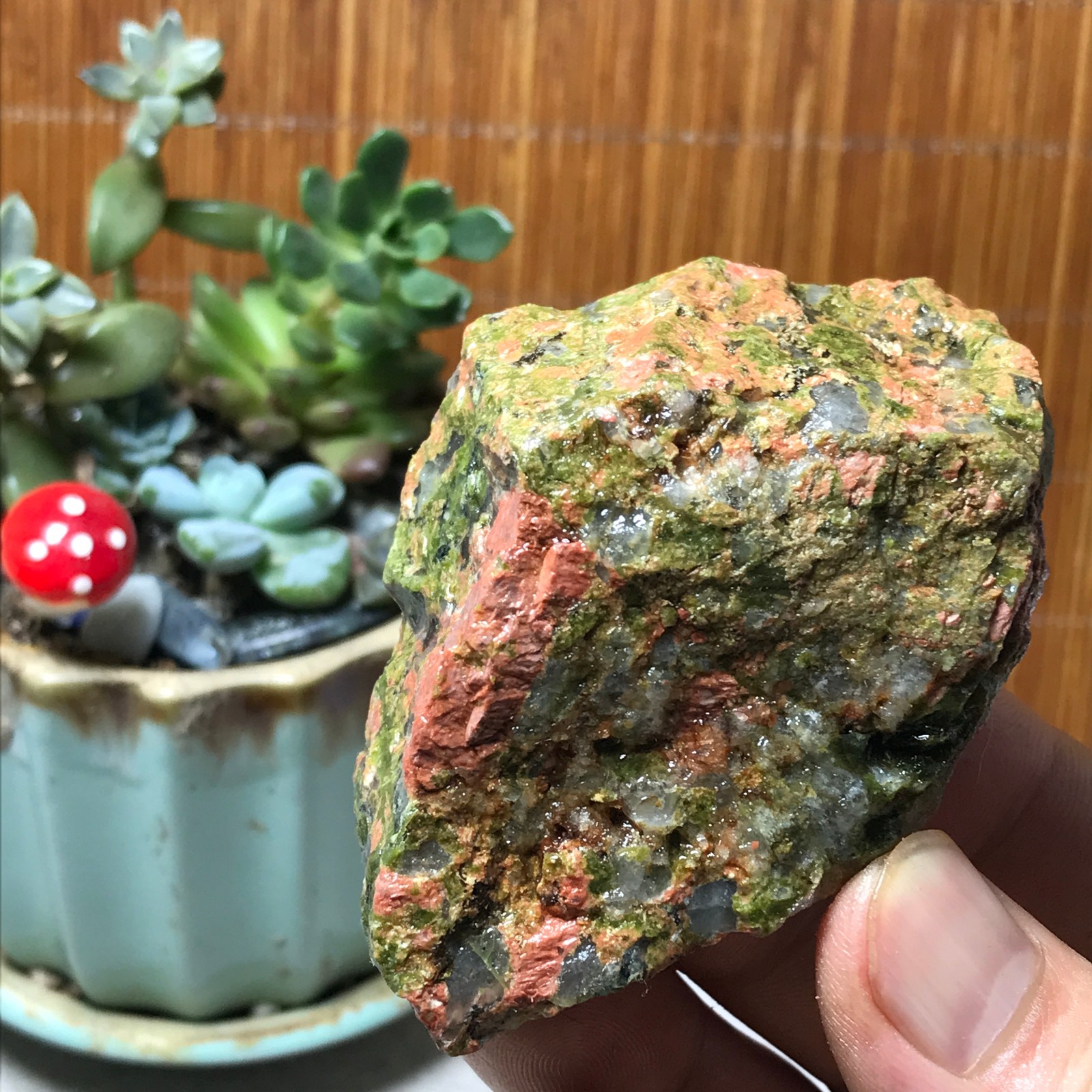 130g Natural Unakite Crystal gemstone Rough Mineral Specimen healing A6358