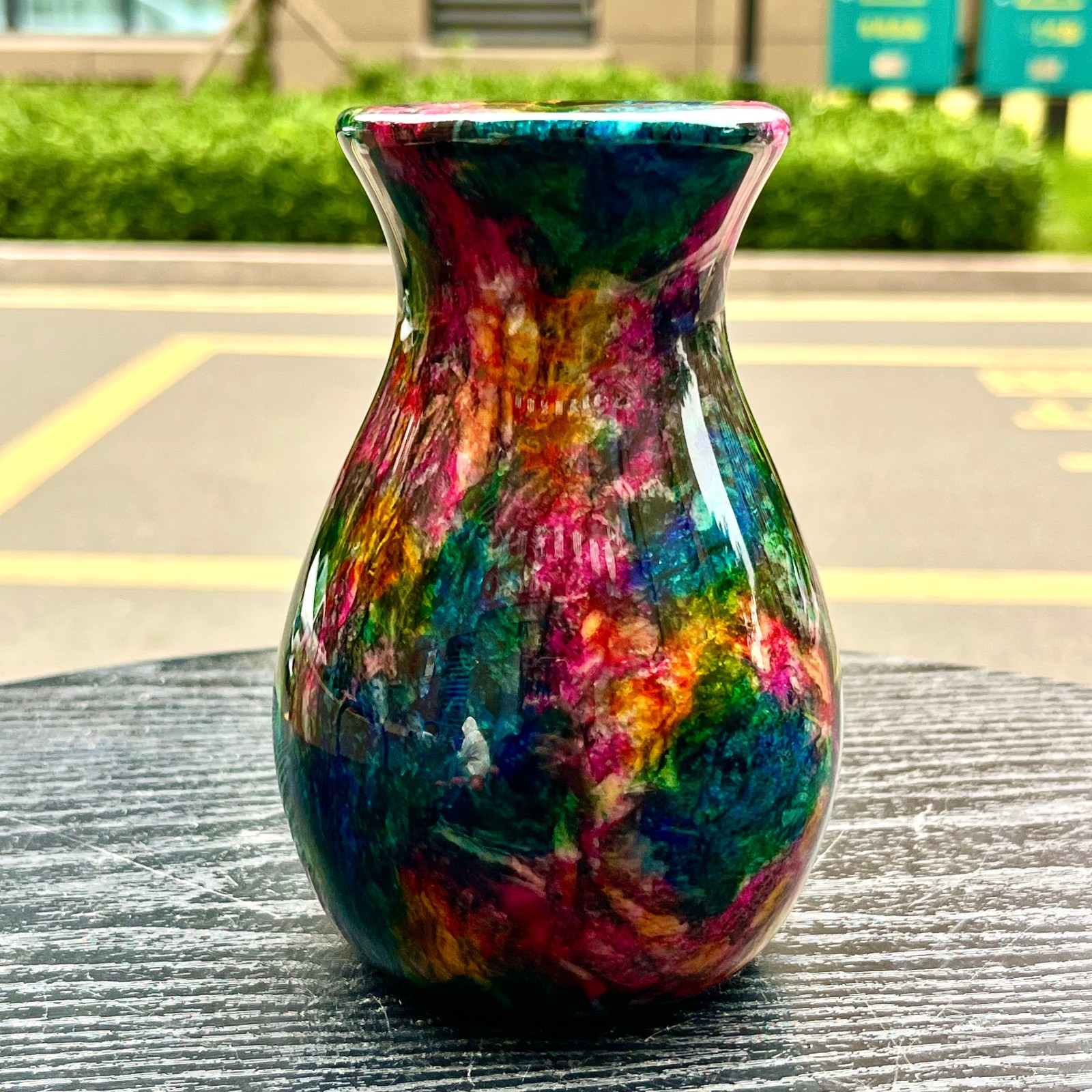 1.14LB Natural “Seven Colors Jade” vase specimen -Taiwan China
