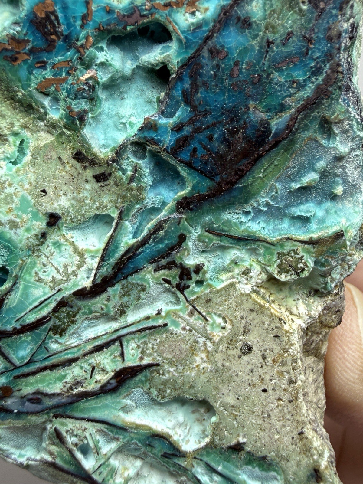 6” Polished Native Copper in Chrysocolla — Display Specimen (Indonesia)