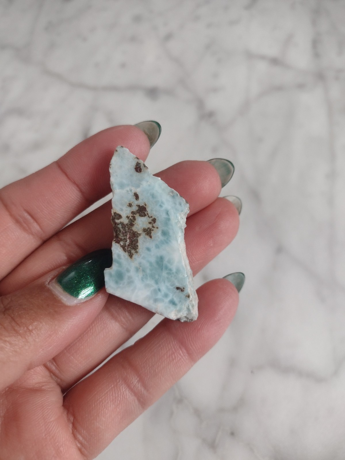 Dominican Republic LARIMAR Stone Specimen Crystal Polished Rare Stone L12