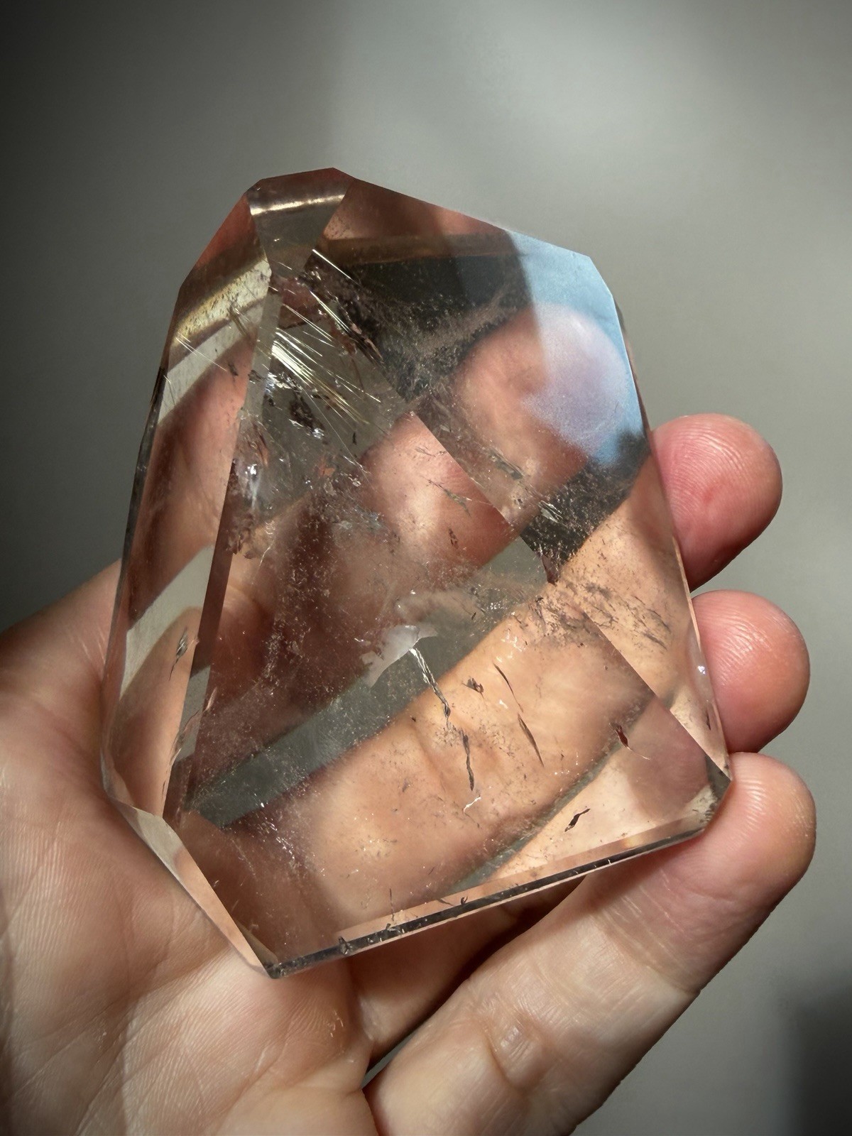 Gold Rutilated Quartz Crystal Optical Quartz Rutile Inclusion Quartz Polished