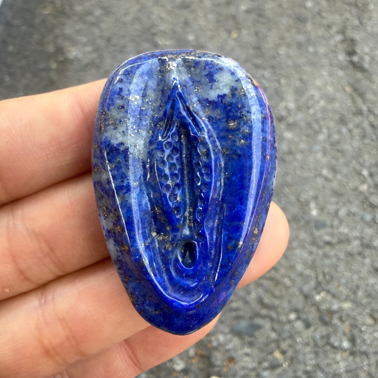 2” Natural Lapis lazuli Quartz Carved source of life Crystal Reiki healing 1pc