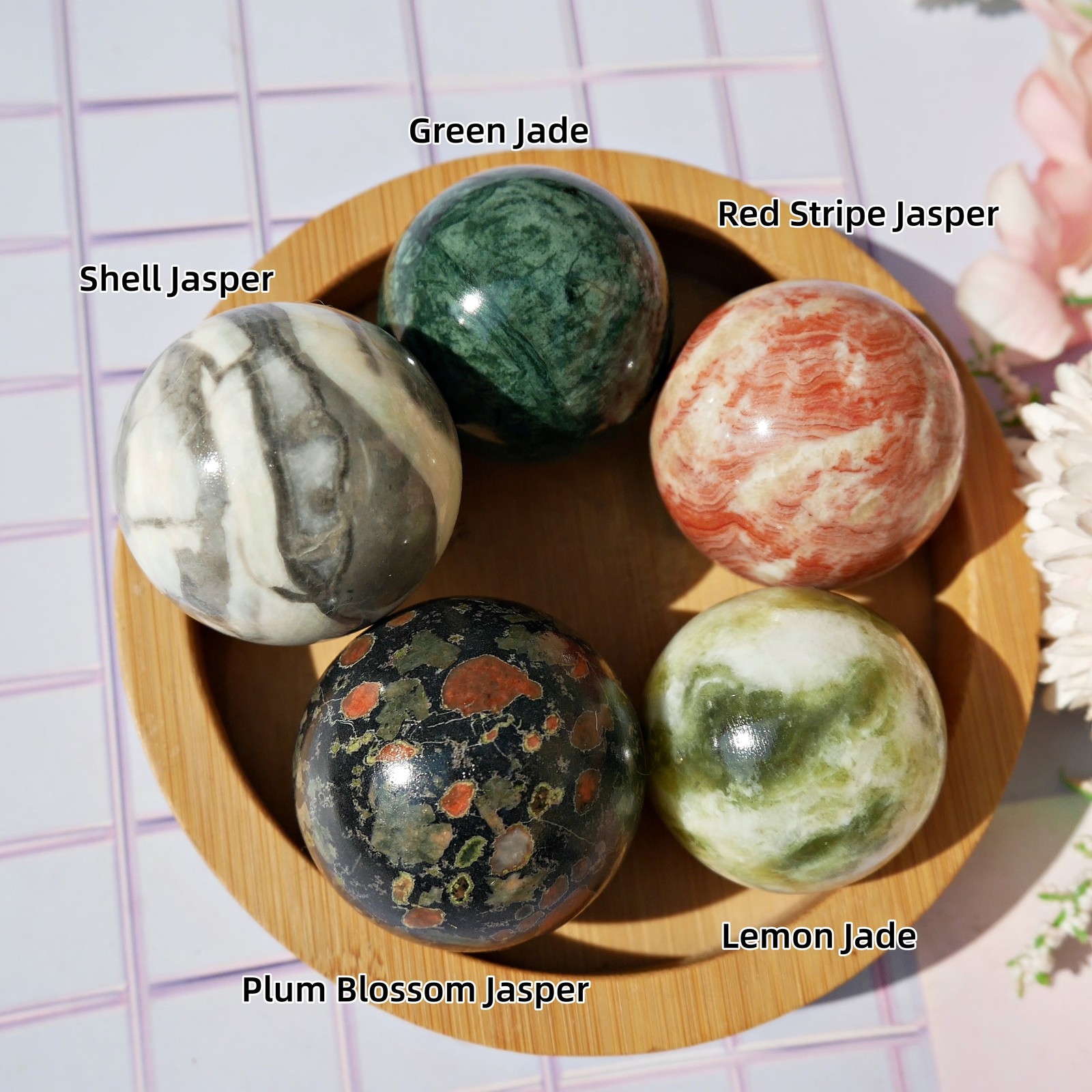 Multi-Material Jade Crystal Sphere Ball Choose Natural Gemstone Orb Decor Gift