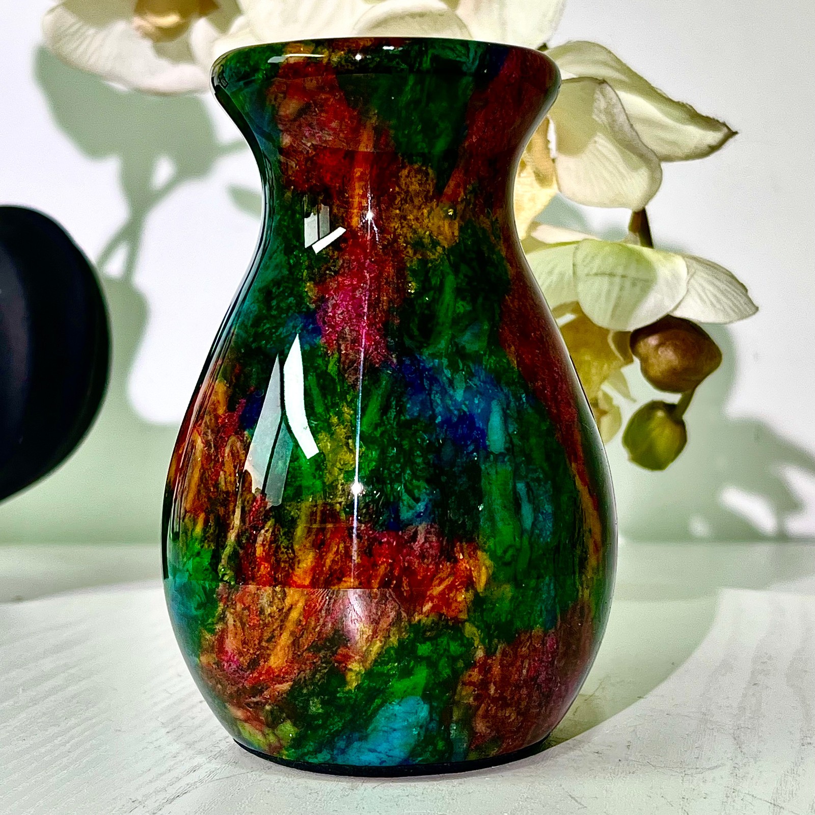 497G Natural “Seven Colors Jade” vase specimen -Taiwan China