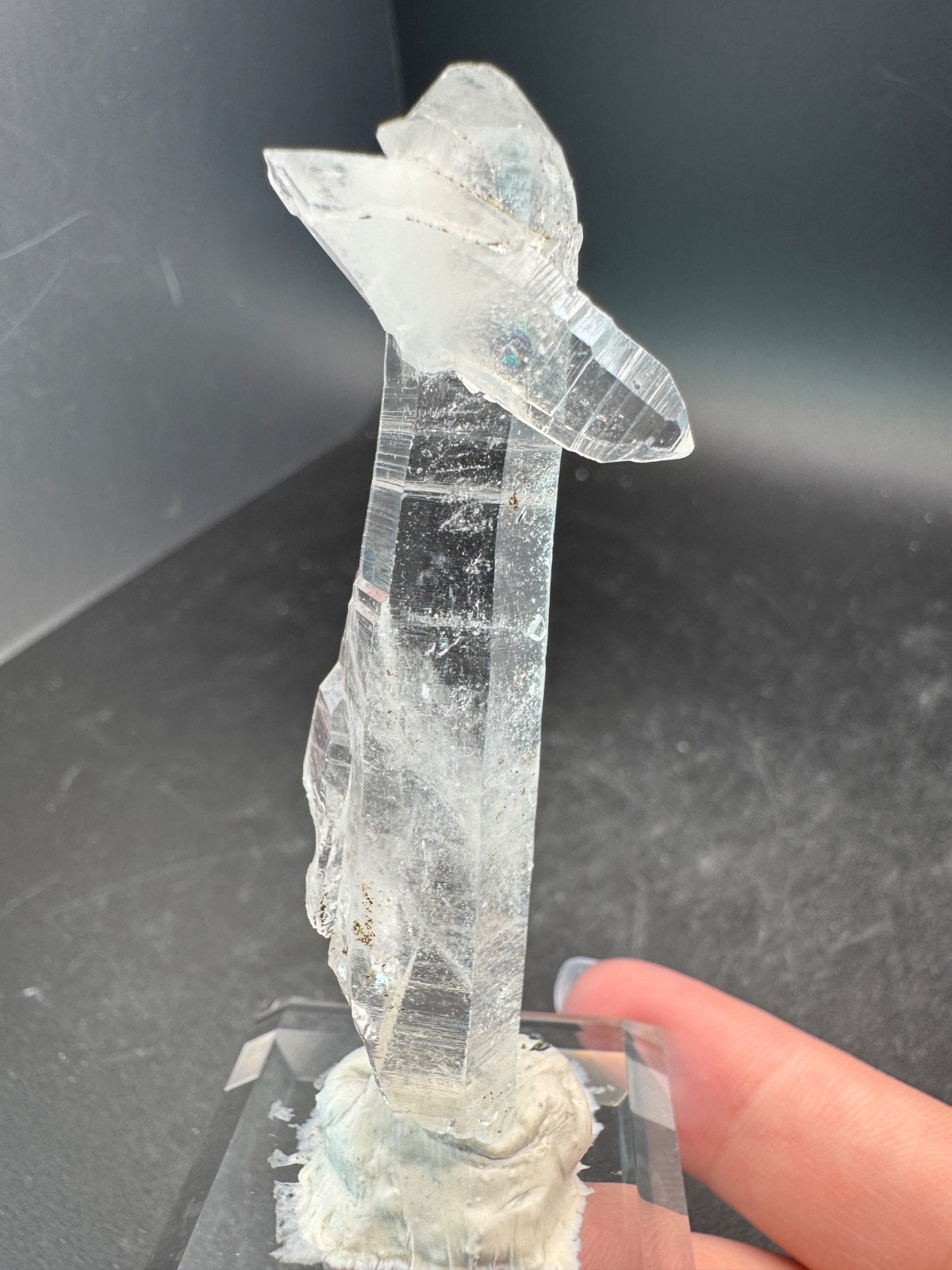 6528 Clear Quartz Crystal with Double Terminated Cross Crystal Brazil 20g