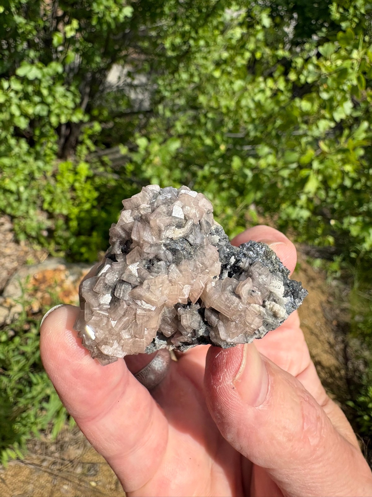 Smithsonite on Tennantite, “cobaltoan”, Tsumeb, Namibia