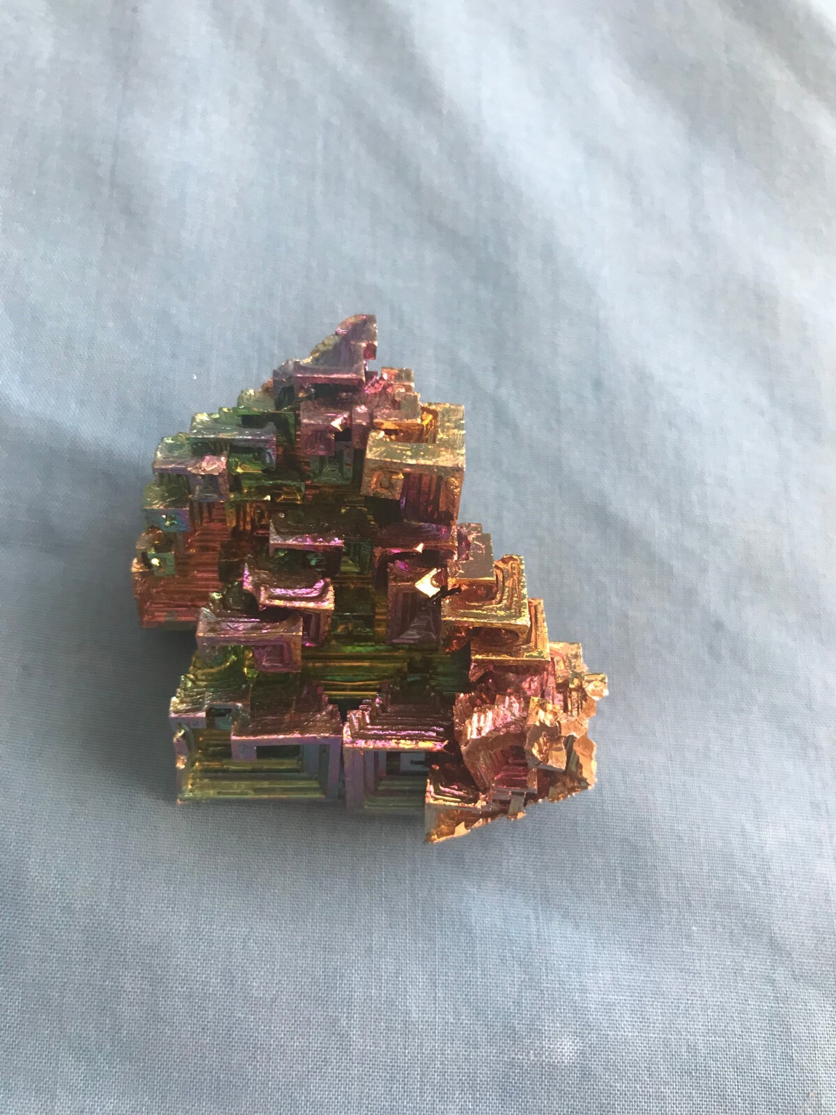 Pretty 2.4 Ounce Large 2” x 1-5/8” x 1” Piece of Rainbow Bismuth Crystals