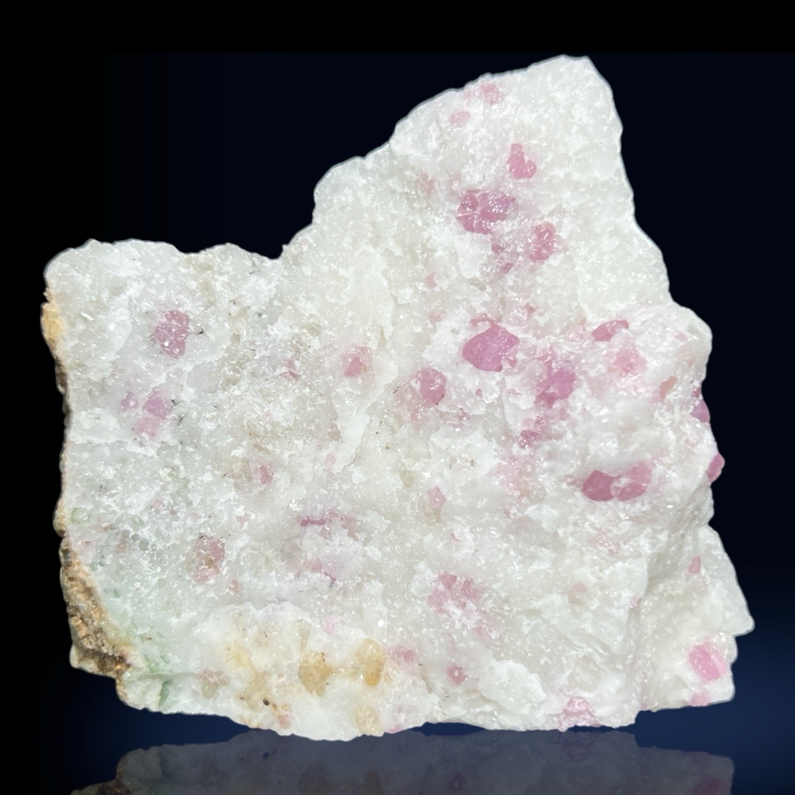 212 GM Red Spinel Crystals with Marialite, Scapolite, Fluorapatite on Calcite