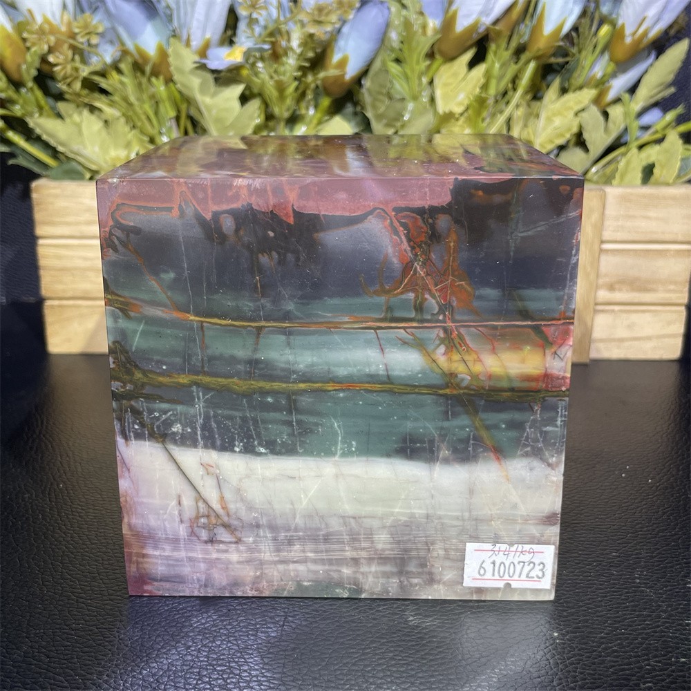 6.9LB 4.1″ A++Natural Creek Jasper Cube Square Crystal Quartz Energy Decor
