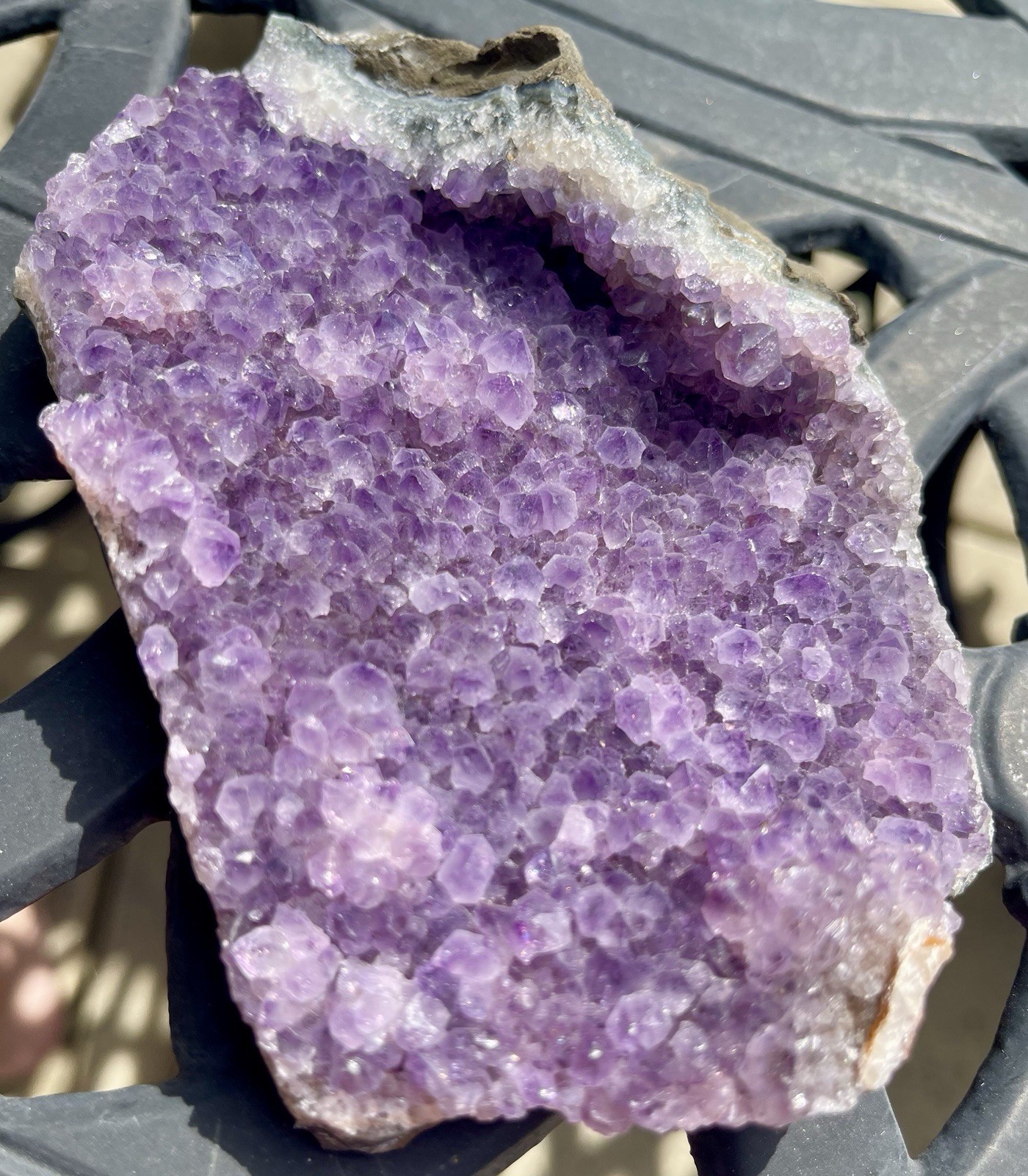 Amethyst Crystal Cluster H 5 7/16” X W 3 5/32” X H 1 1/64” 305.41 Grams Uruguay