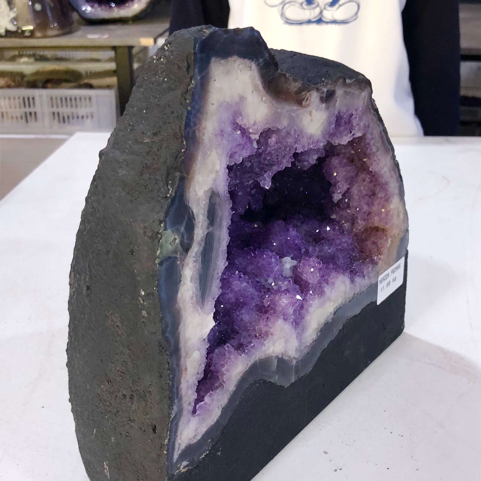 25.6LB Natural agate Amethyst geode quartz cluster crystal Cathedral specimen He