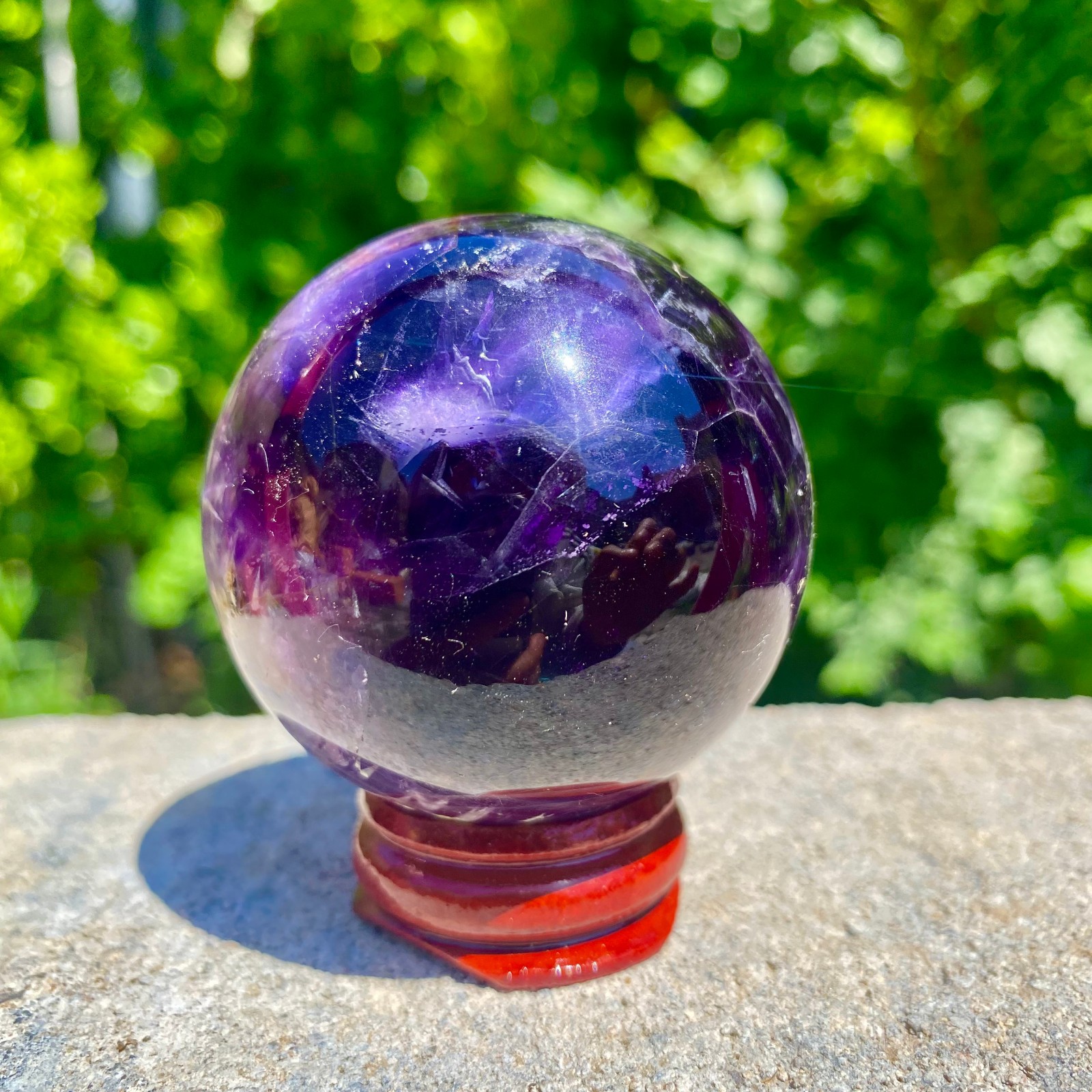 217G natural Green fluorite ball quartz crystal Sphere Reiki energy healing