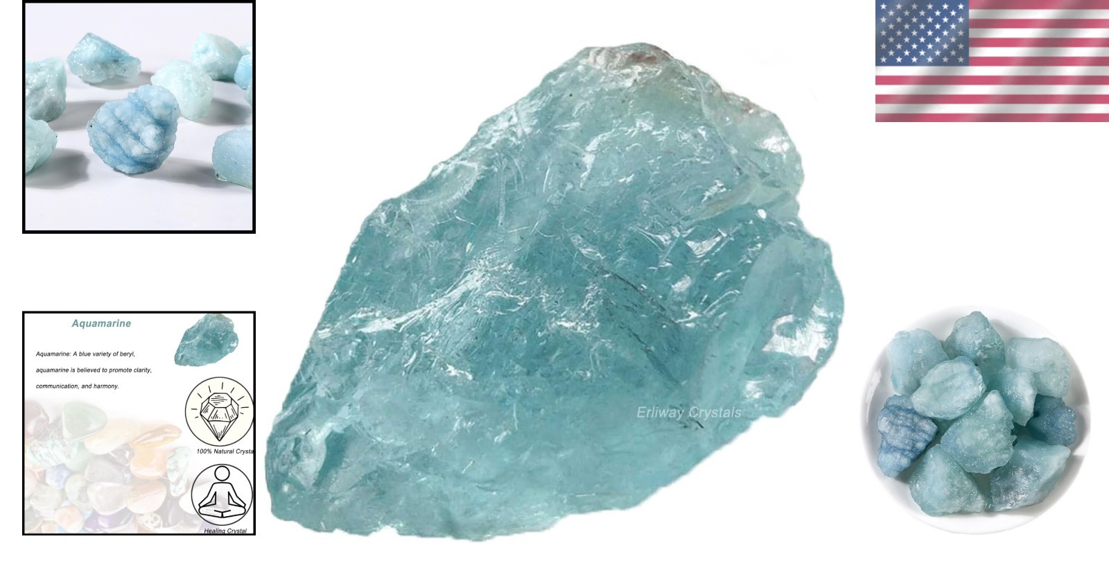 Unique Raw Aquamarine Crystals (1.25-2.0 Inch) for Home Decor & Chakra Balancing