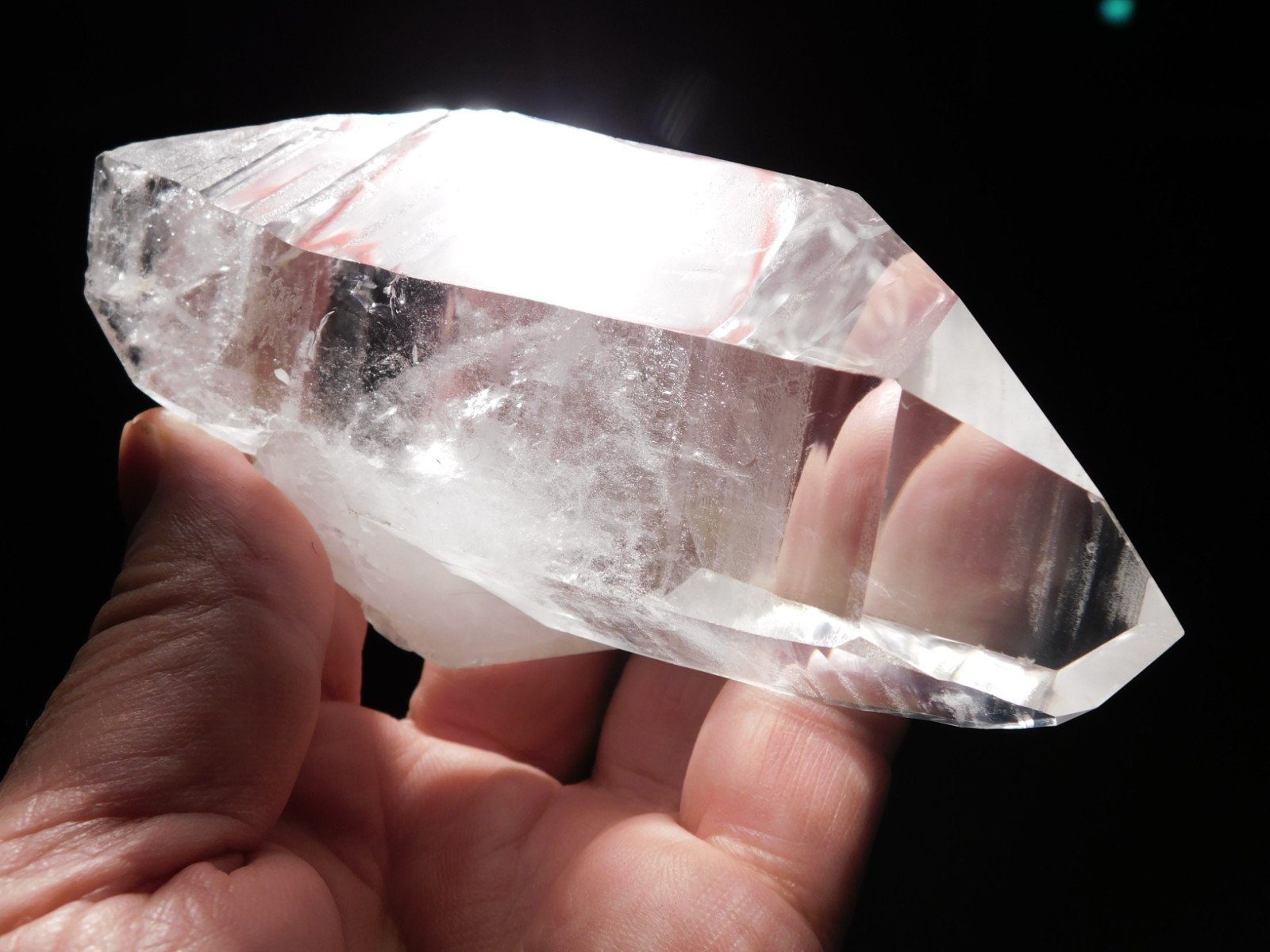 Larger! Translucent LEMURIAN Quartz Crystal TWIN From Brazil 335gr