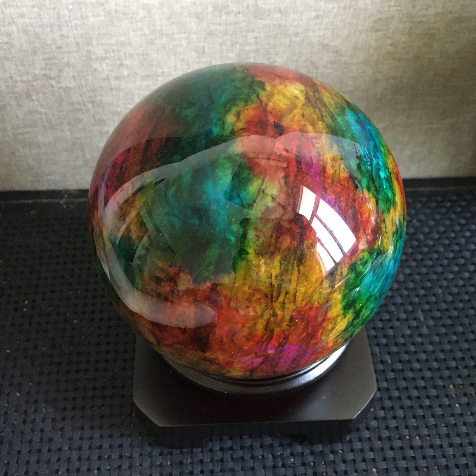 1536g “Seven Colors Jade” crystal sphere specimen -Taiwan China B04