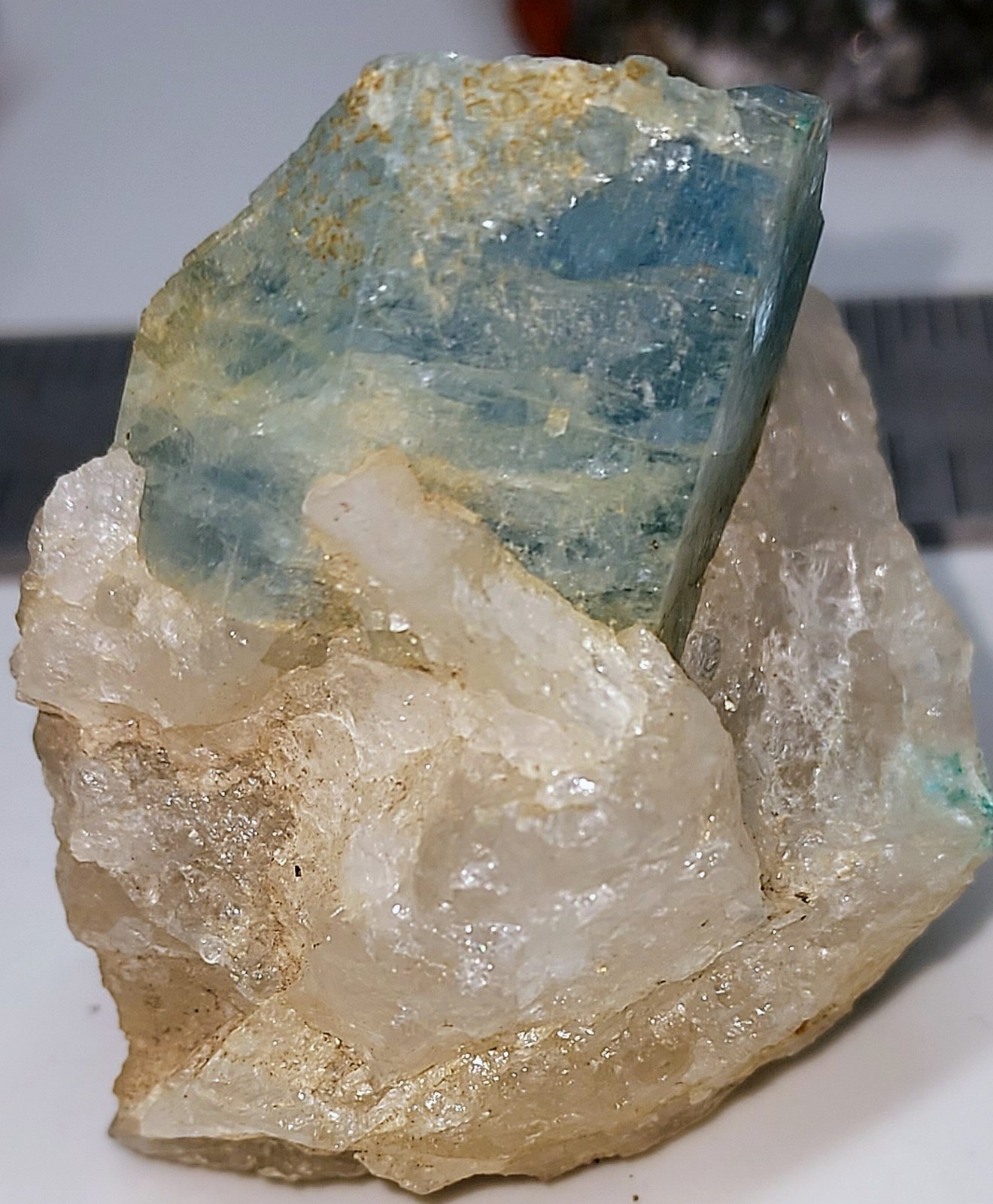 Aquamarine Beryl Crystal in Quartz Rare Minerals