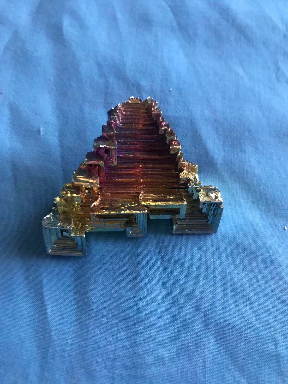 Pretty 1.51 Ounce 1-7/8” x 1-7/8” x 3/4” Piece of Rainbow Bismuth Crystals
