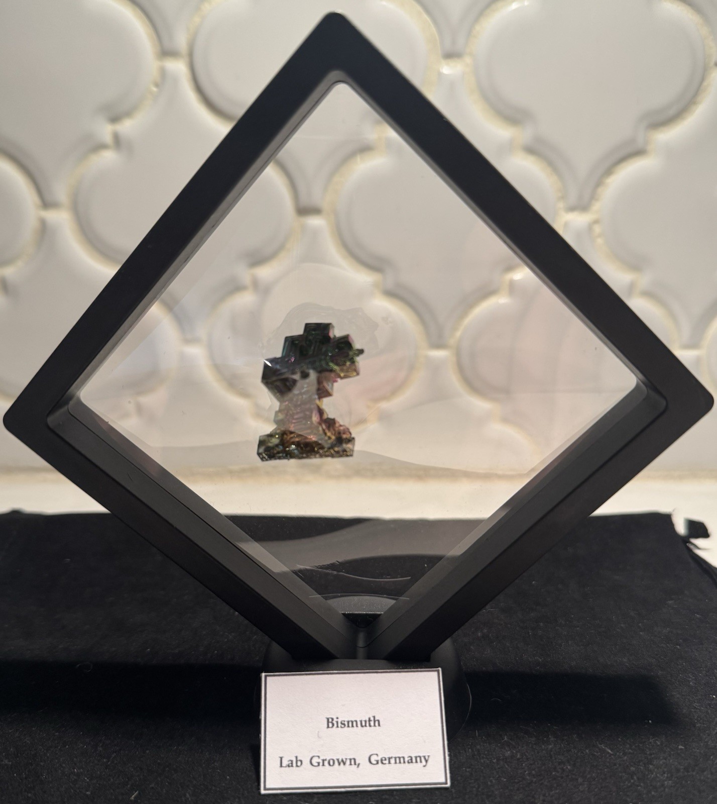 Lab-Grown Bismuth Crystal – Hopper Geometry, Rainbow Iridescence, 17.49g