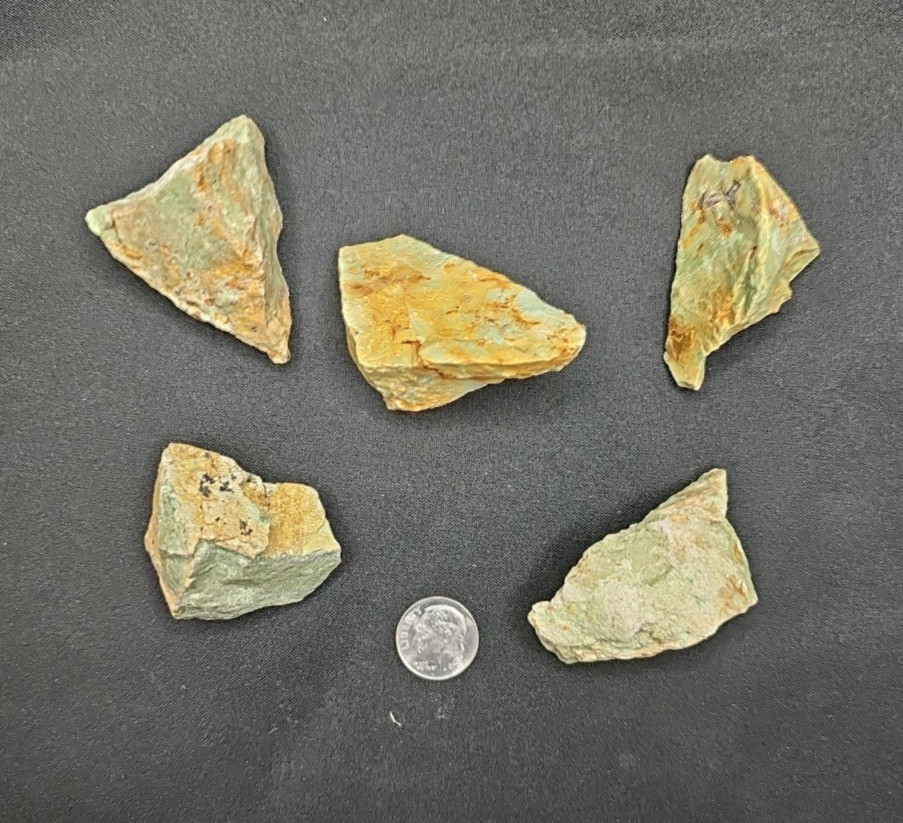 Green Chrysoprase Natural Raw Crystal Stones 5 Pieces Approx. 5oz.