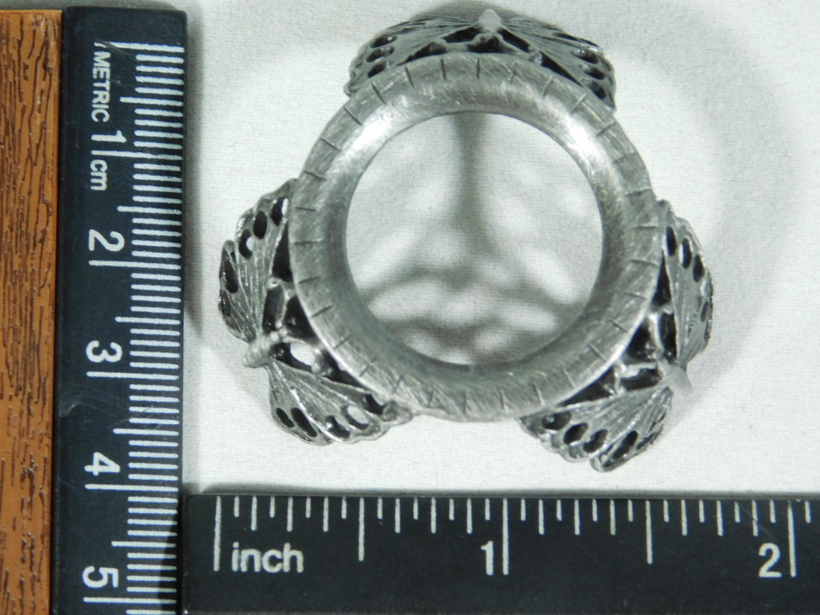Sphere Display Stand BUTTERFLY Design Wing Holes Pewter Color