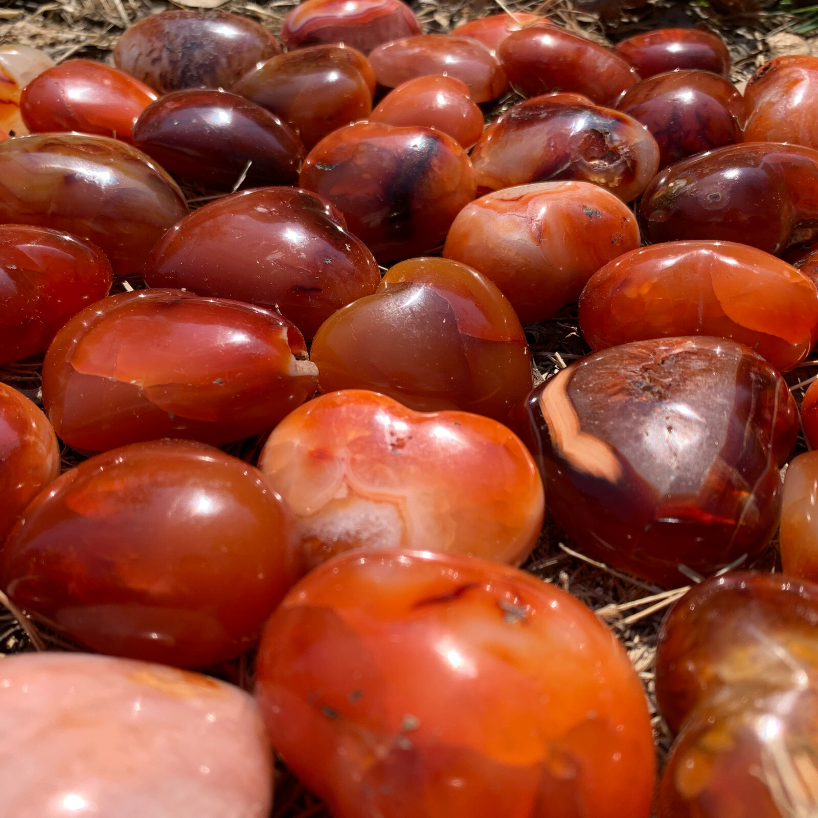 1LB natural carnelian heart quartz Mineral specimen crystal healing 7-8pcs