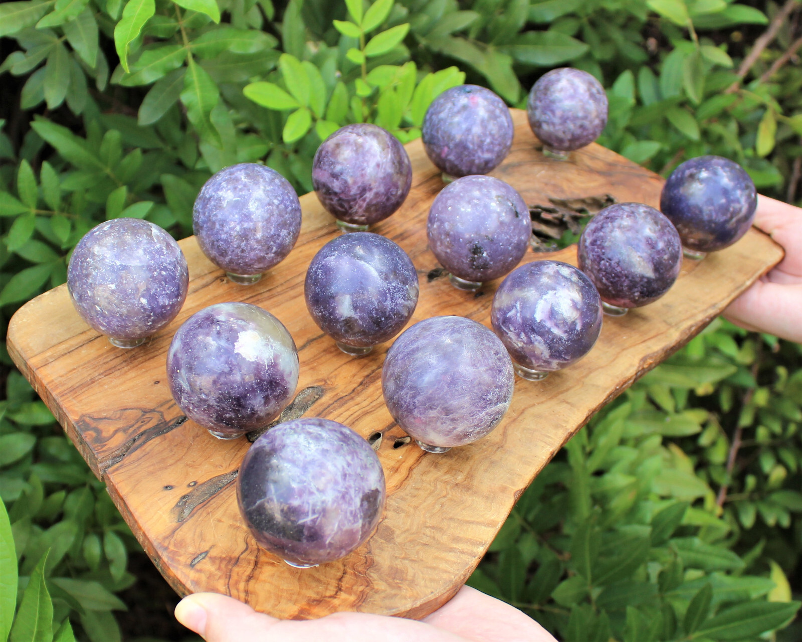 Lepidolite Crystal Sphere LARGE 2″ Sphere + Stand (AA Quality Lepidolite Sphere)