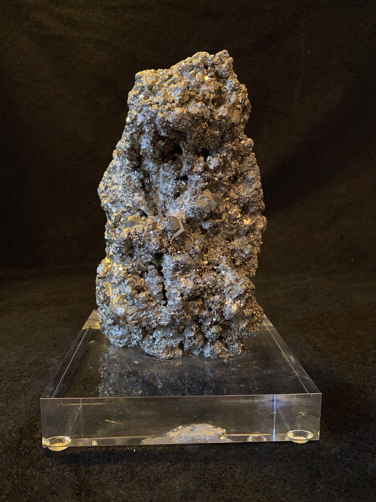 Pyrite Specimen Mounted on Lucite Base Fools Gold From Peru From the Earth 5lbs