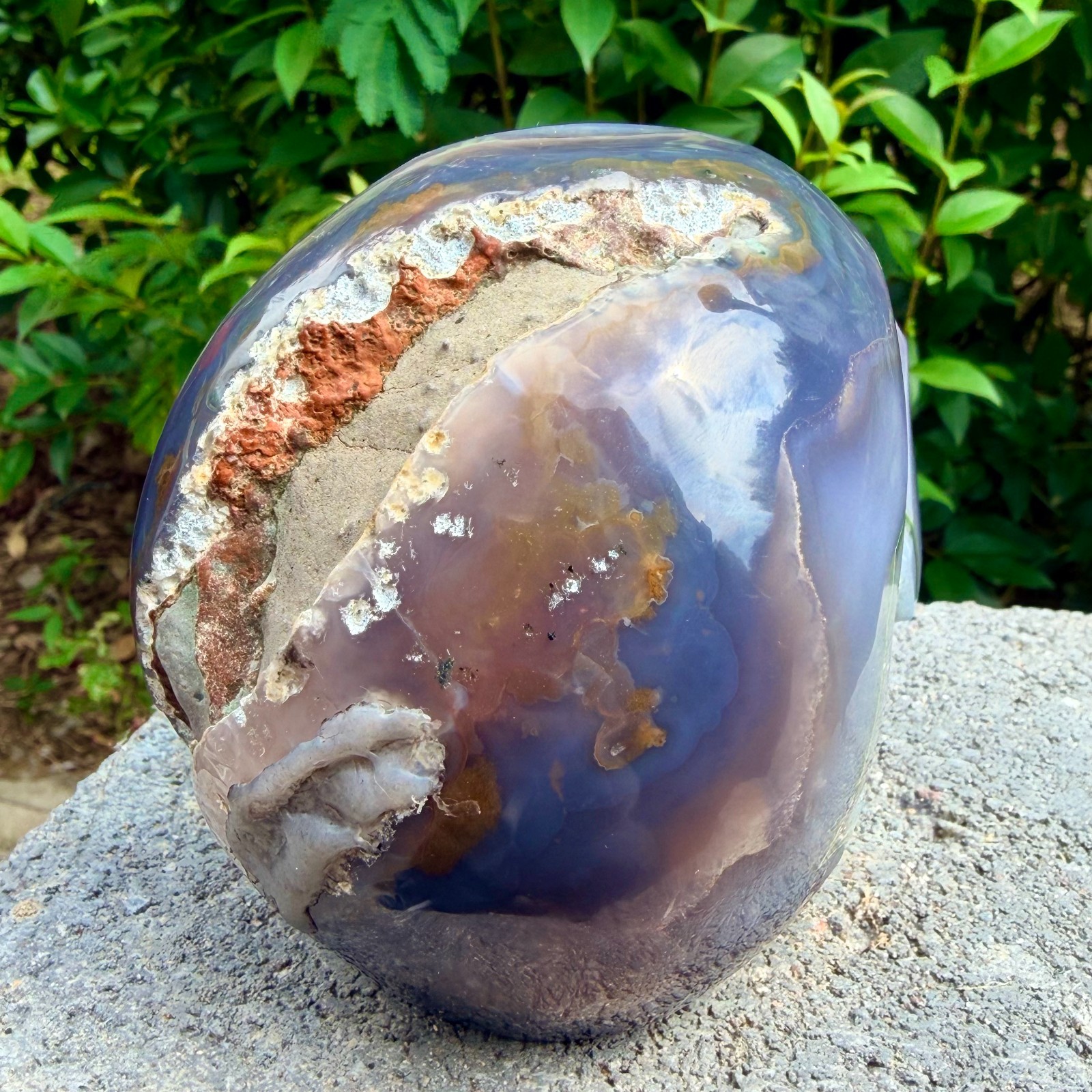 2.87lb Amethyst agate crystal cave skull, Rare hand carved skull specimen
