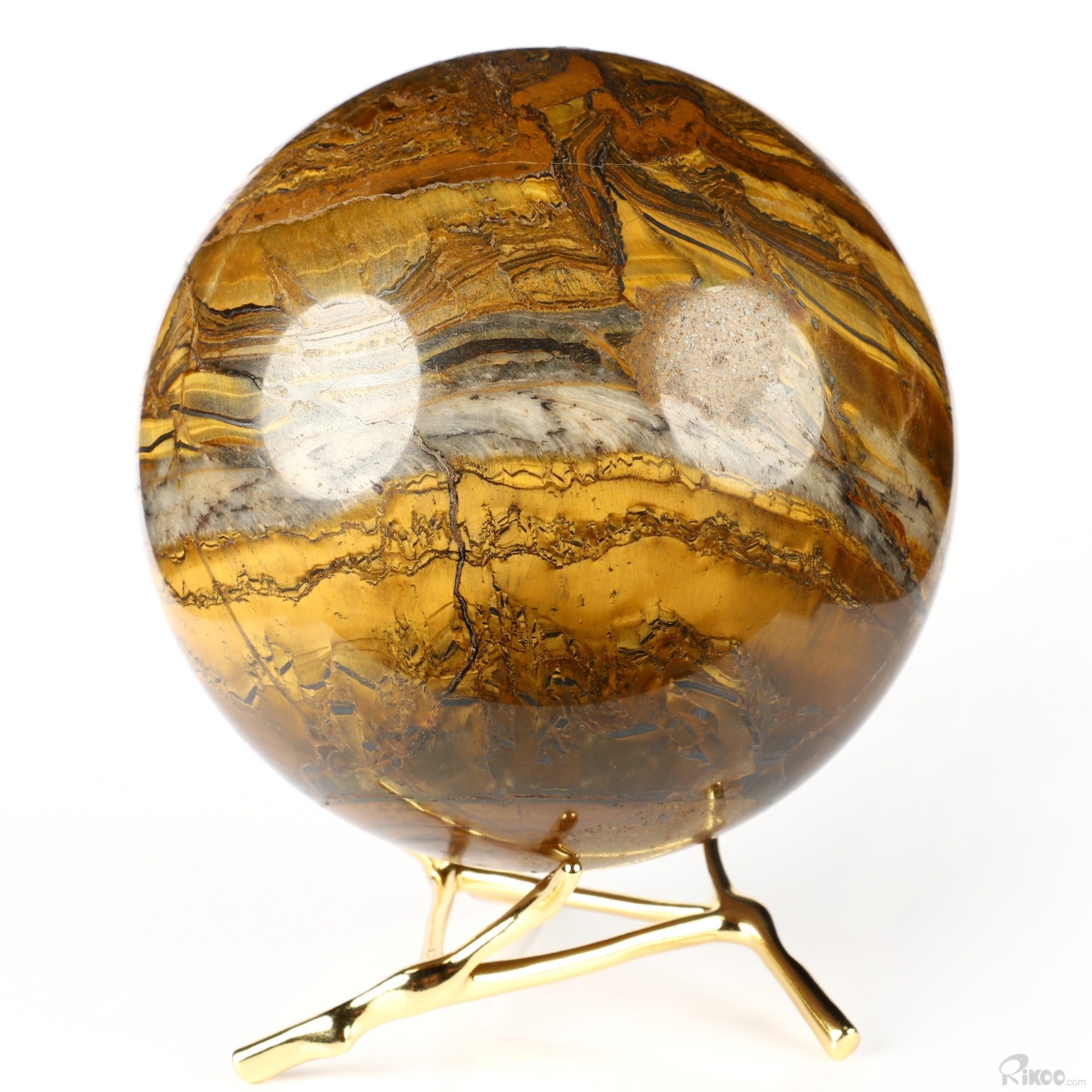 4.2″ Tiger Iron Eye Hand Carved Crystal Ball/Sphere, Crystal Healing