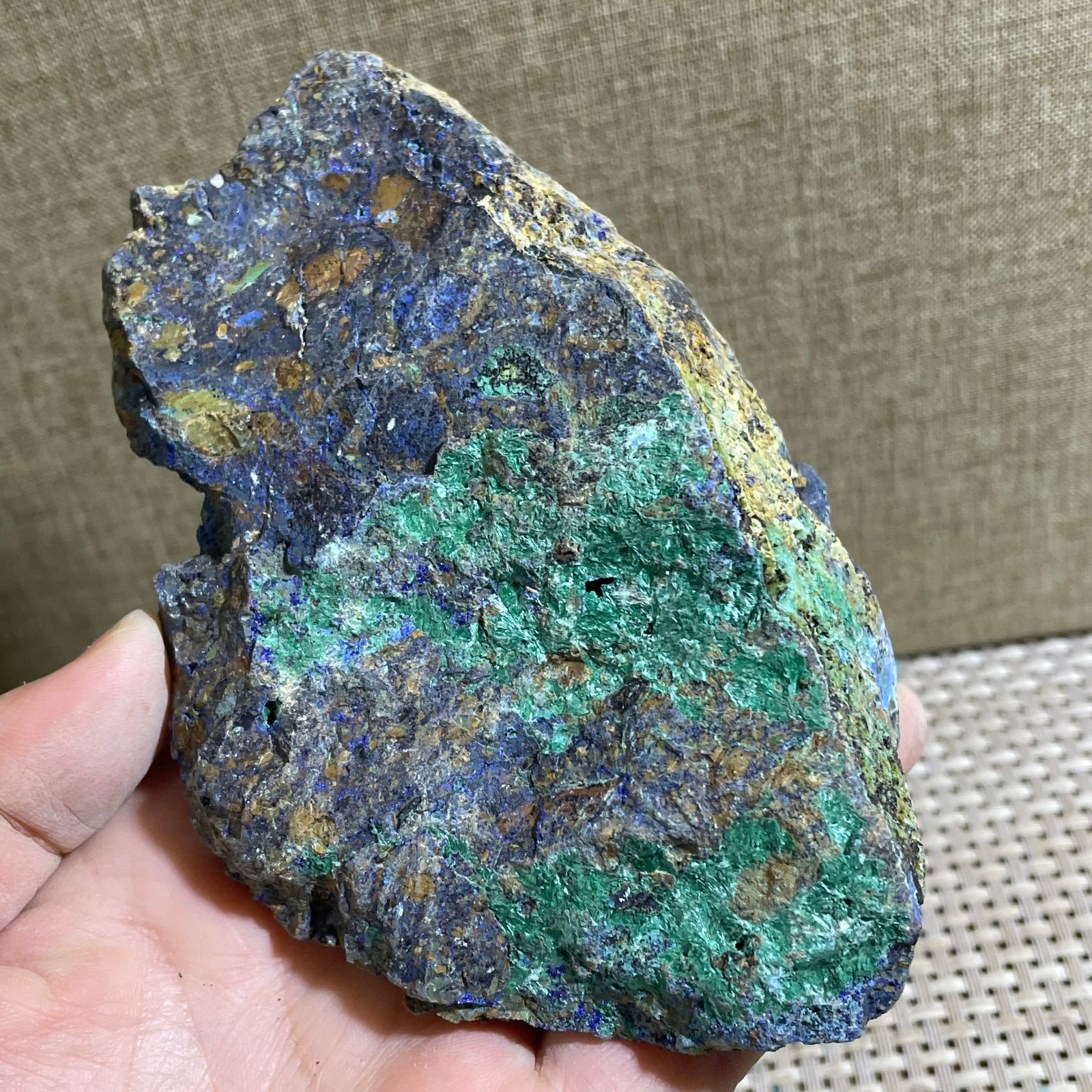 Restoration of Blue Copper Ore Quartz Crystal Mineral Samples 382g