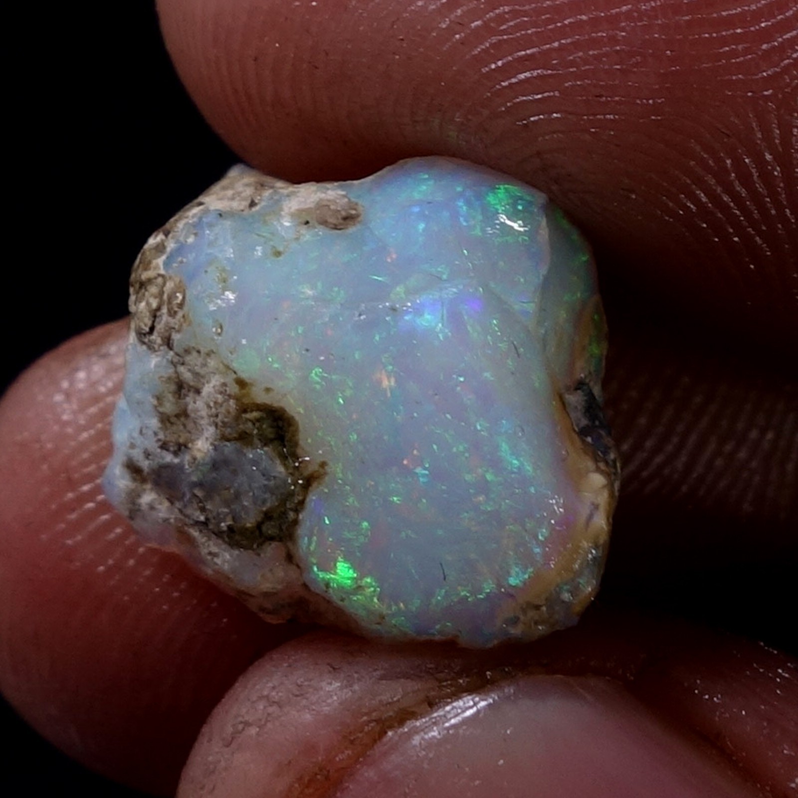 AA+ Ethiopian Dry Opal Rough Entreated Welo Opal Multi Fire Color Flash 08.10Cts