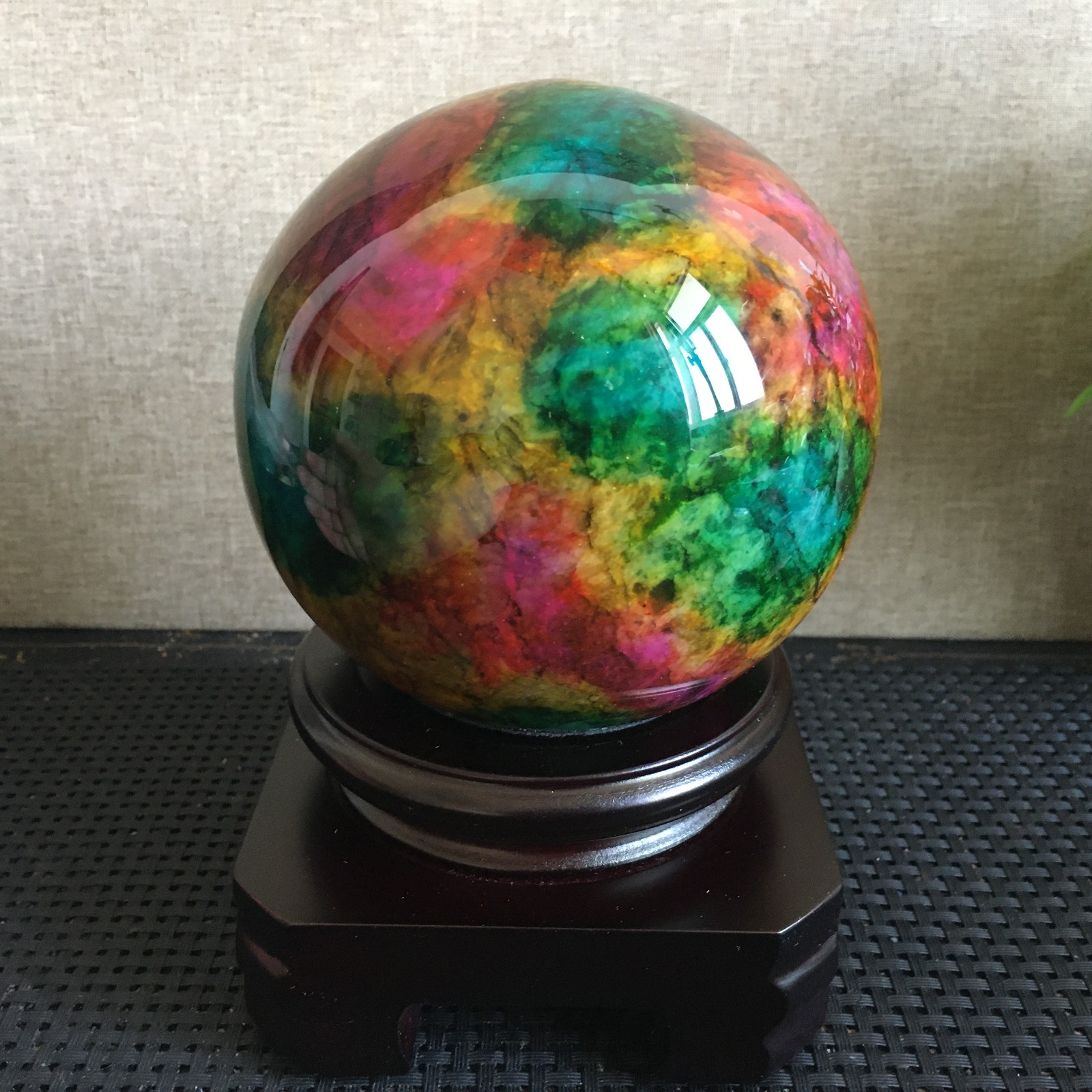 1536g “Seven Colors Jade” crystal sphere specimen -Taiwan China B04