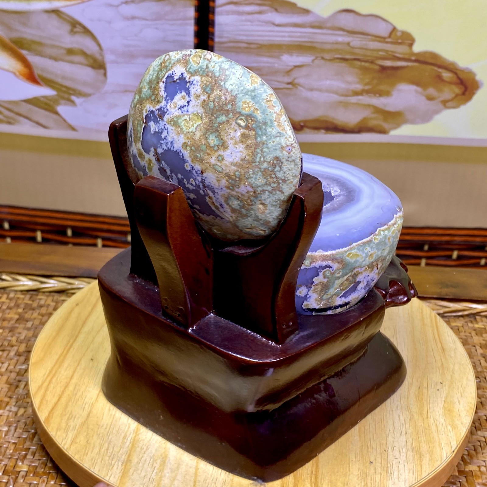 4.49LB Natural amethyst Agate Treasure Basin Quartz Geode cluster Healing decor
