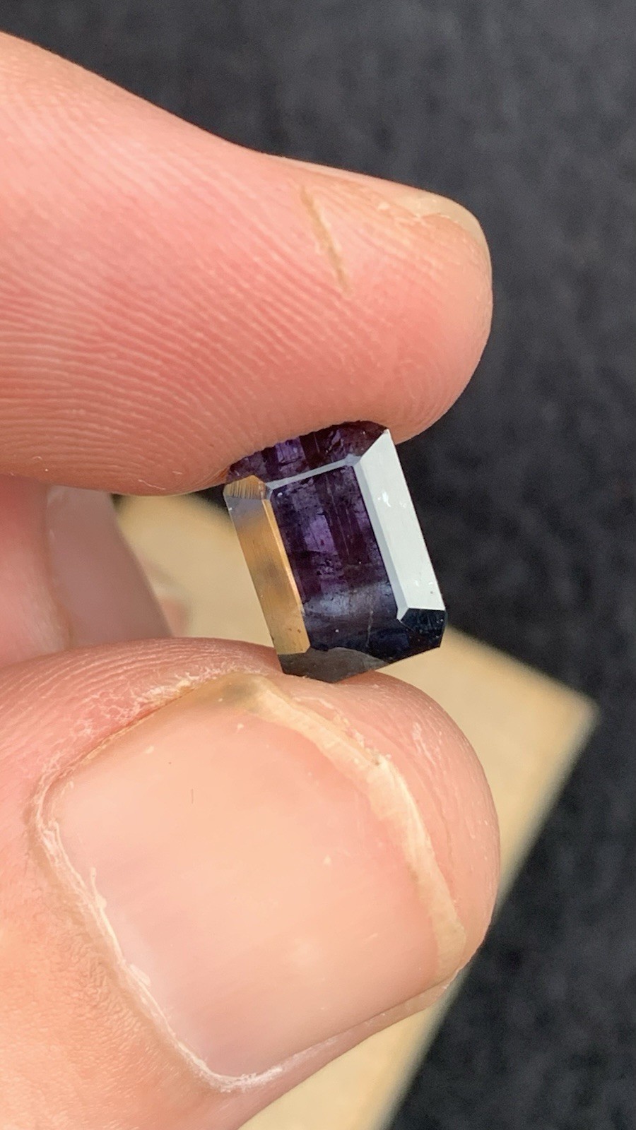 2.70ct natural deep purple and blue rare bi colors faceted tourmaline 9.8mm