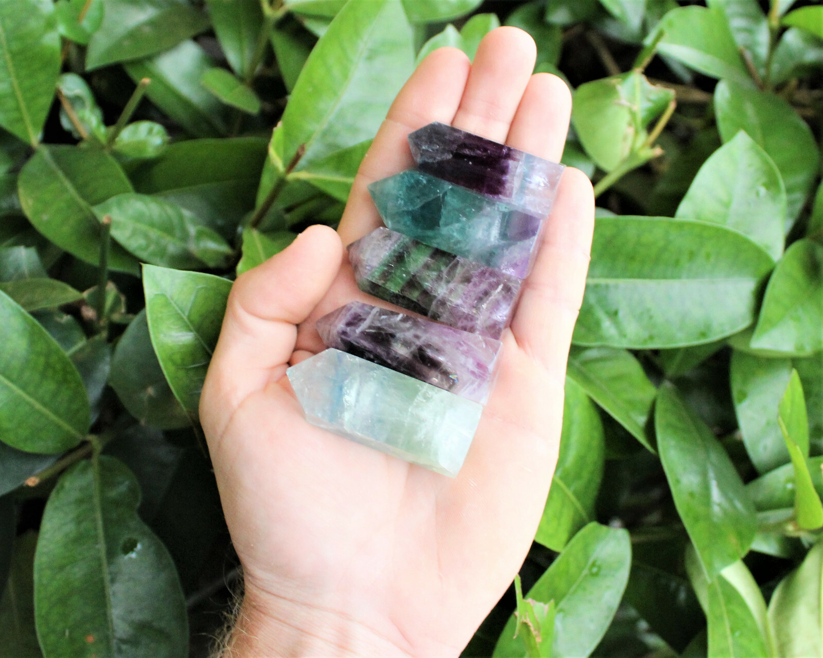 Natural Fluorite Crystal Hexagonal Point 1.75 – 2.25″ Reiki Massage Healing Wand
