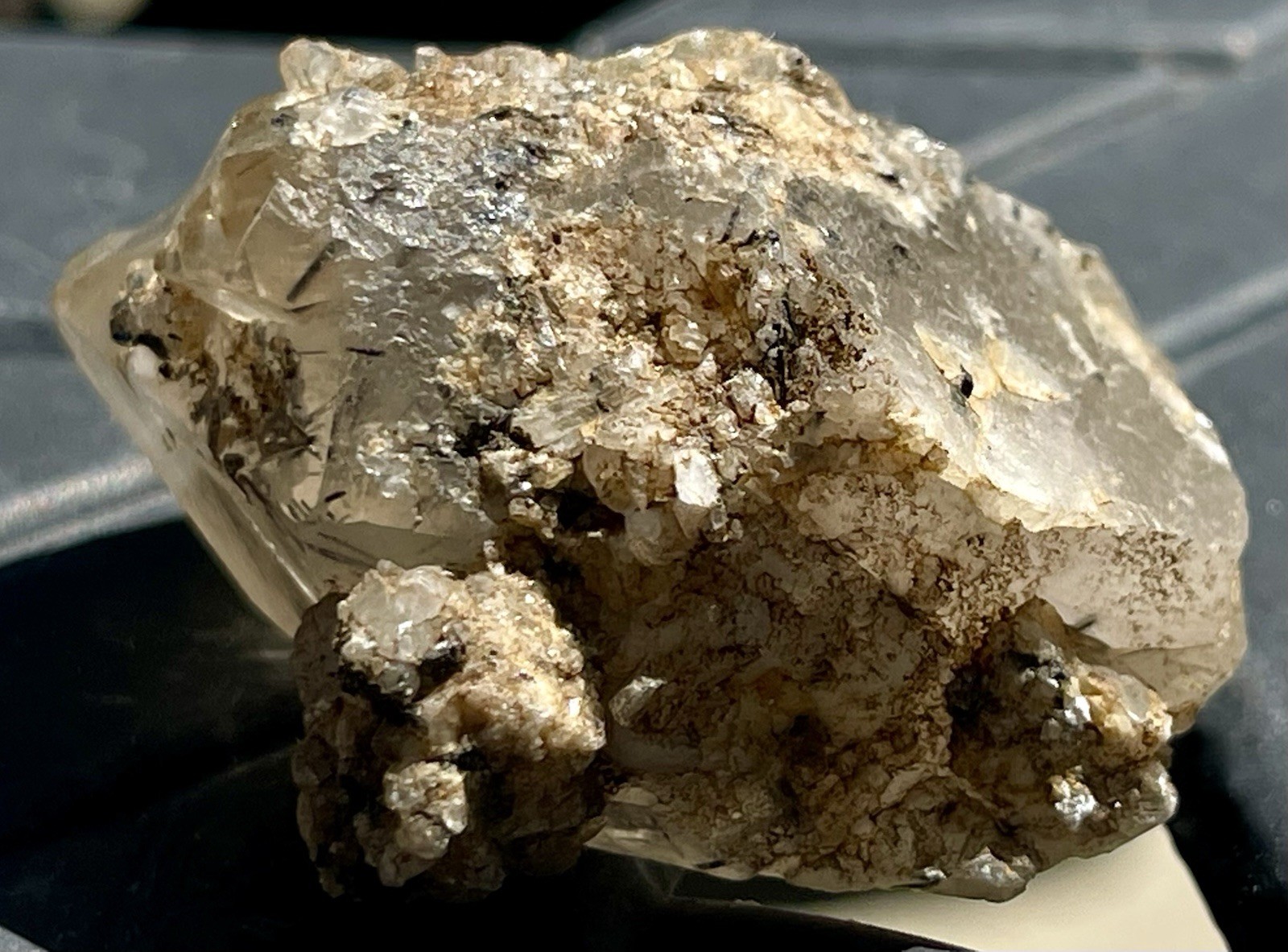 Quartz With Black Tourmaline 1.0” L X 2.0” H 39.07 Grams From Pakistan