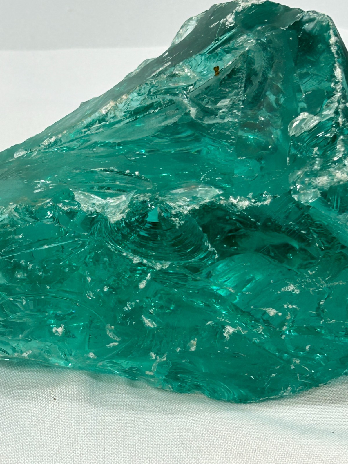 Large Aqua Blue Slag Glass Chunk Gullet Stone Decor Display Metaphysical 5lbs