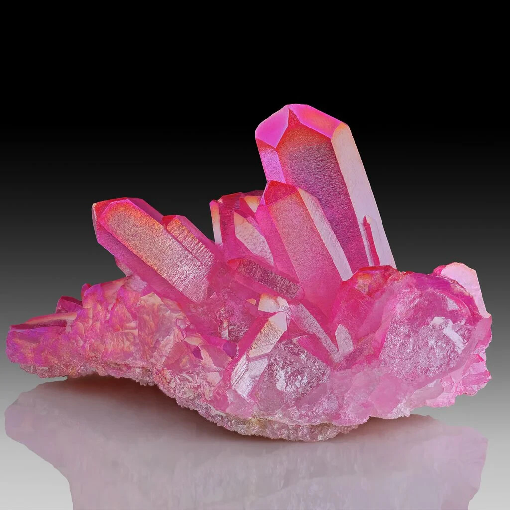 100g Aura Angel Hot Pink Quartz Cluster Crystal Specimen Minerals Home Decor